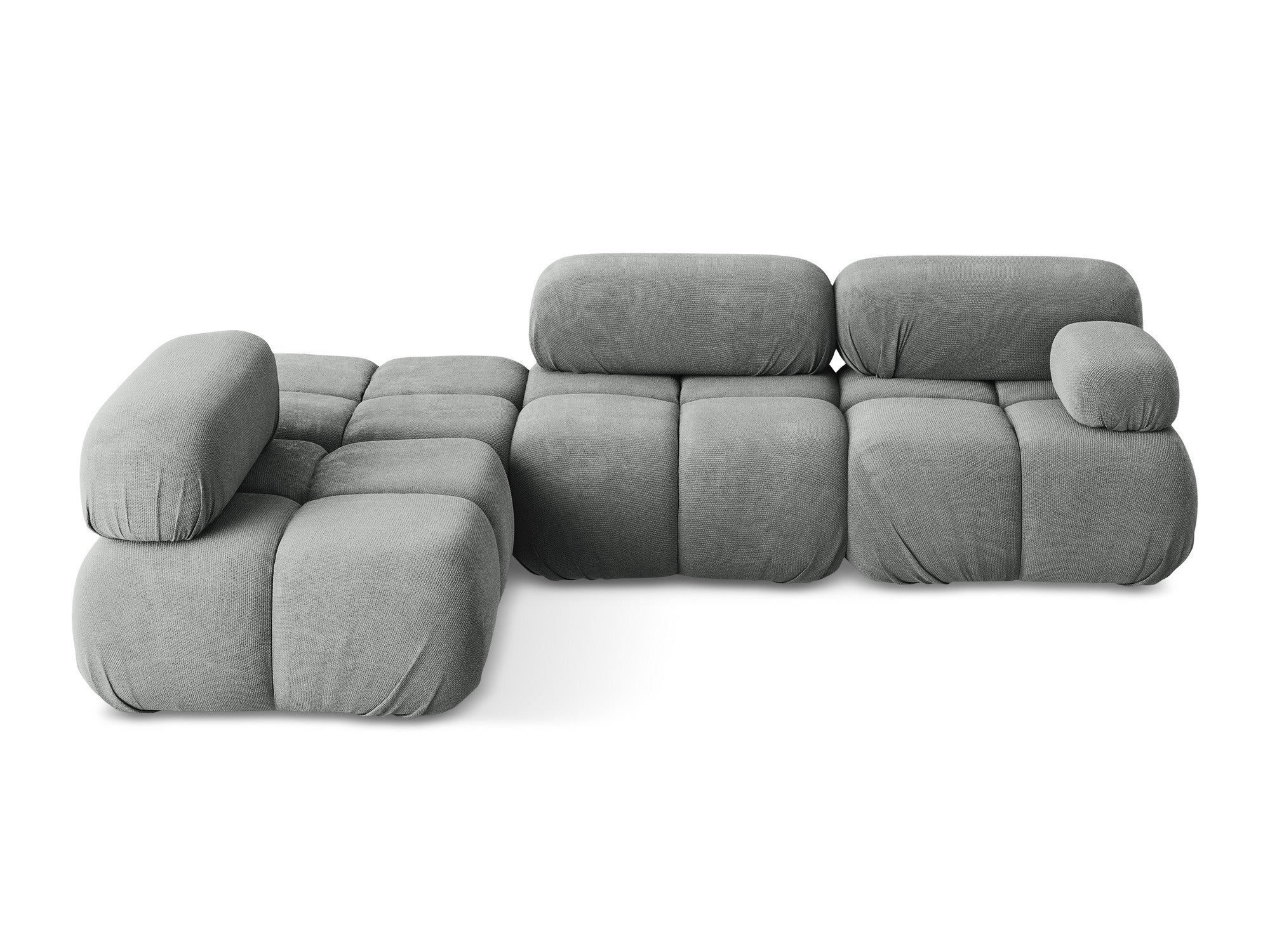 Left-sided modular corner sofa LOKUA gray chenille