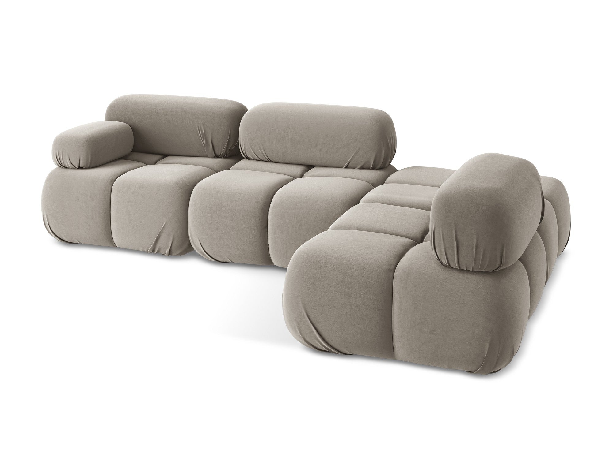 Modularer Samt-Ecksofa rechts LOKUA taupe