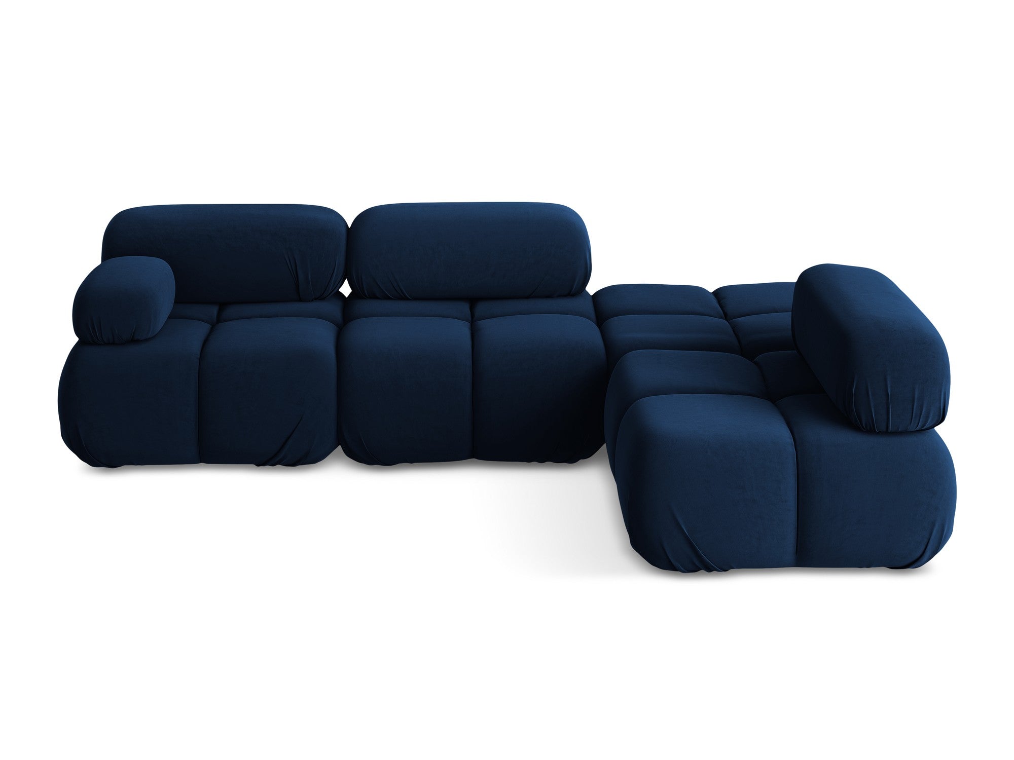 Modularer Samt-Ecksofa rechts LOKUA königsblau