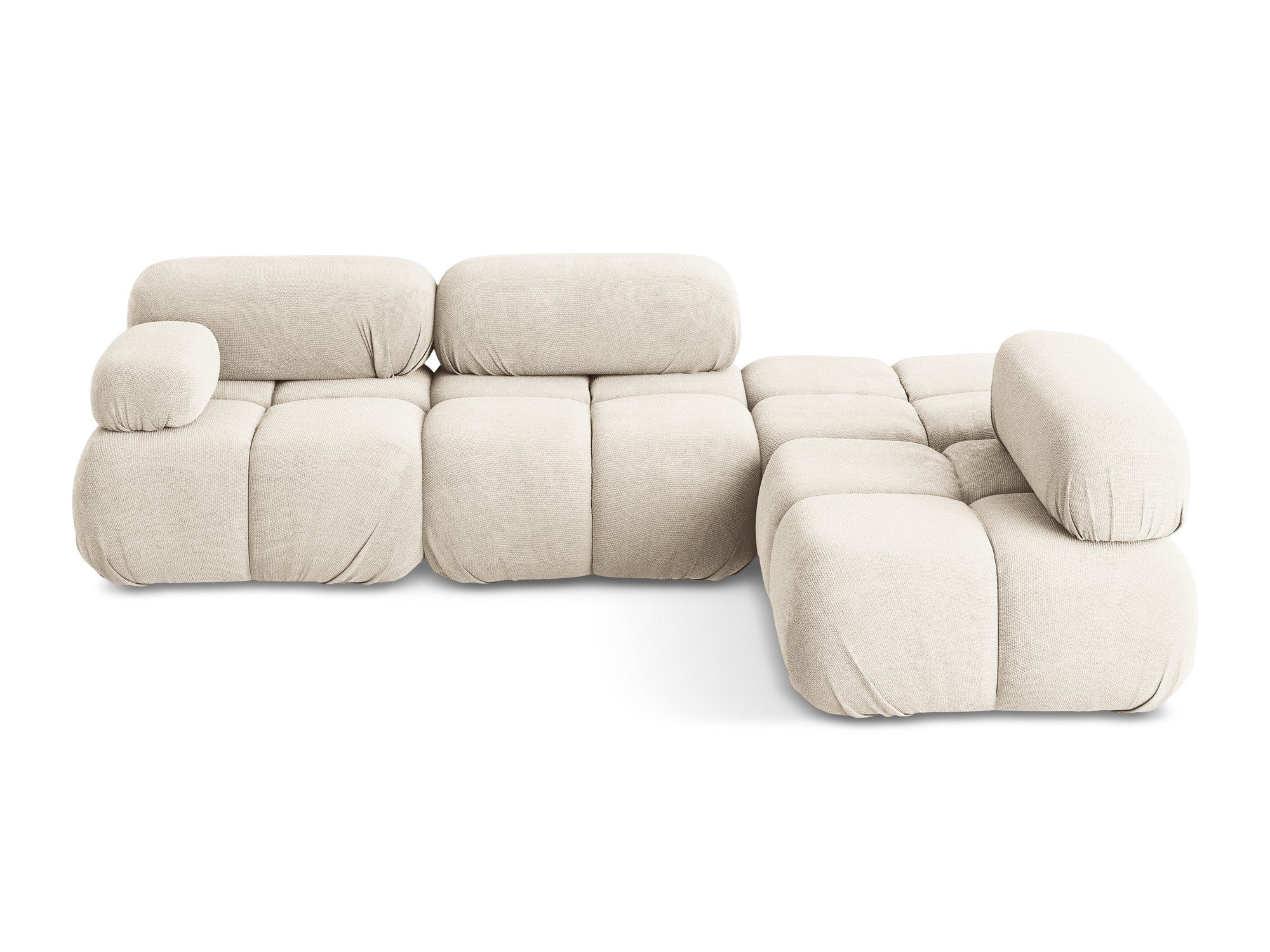 Rechtsseitige modulare Eckcouch LOKUA hellbeige Chenille