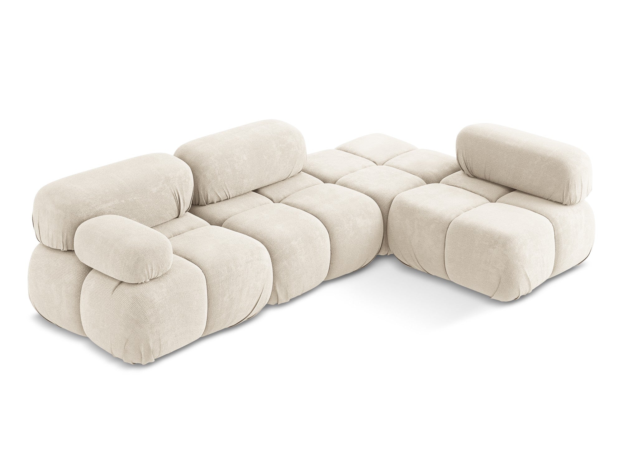 Rechtsseitige modulare Eckcouch LOKUA hellbeige Chenille