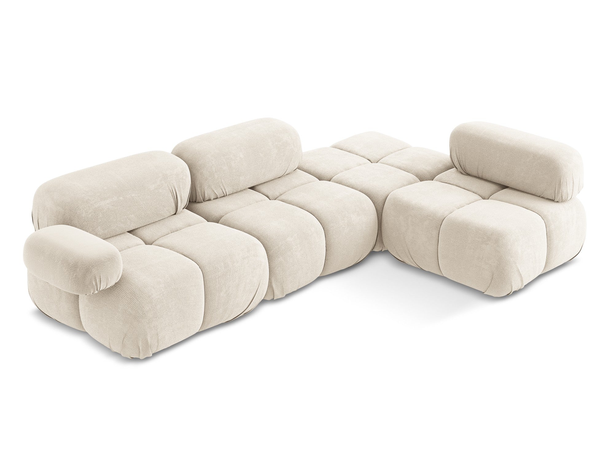 Rechtsseitige modulare Eckcouch LOKUA hellbeige Chenille