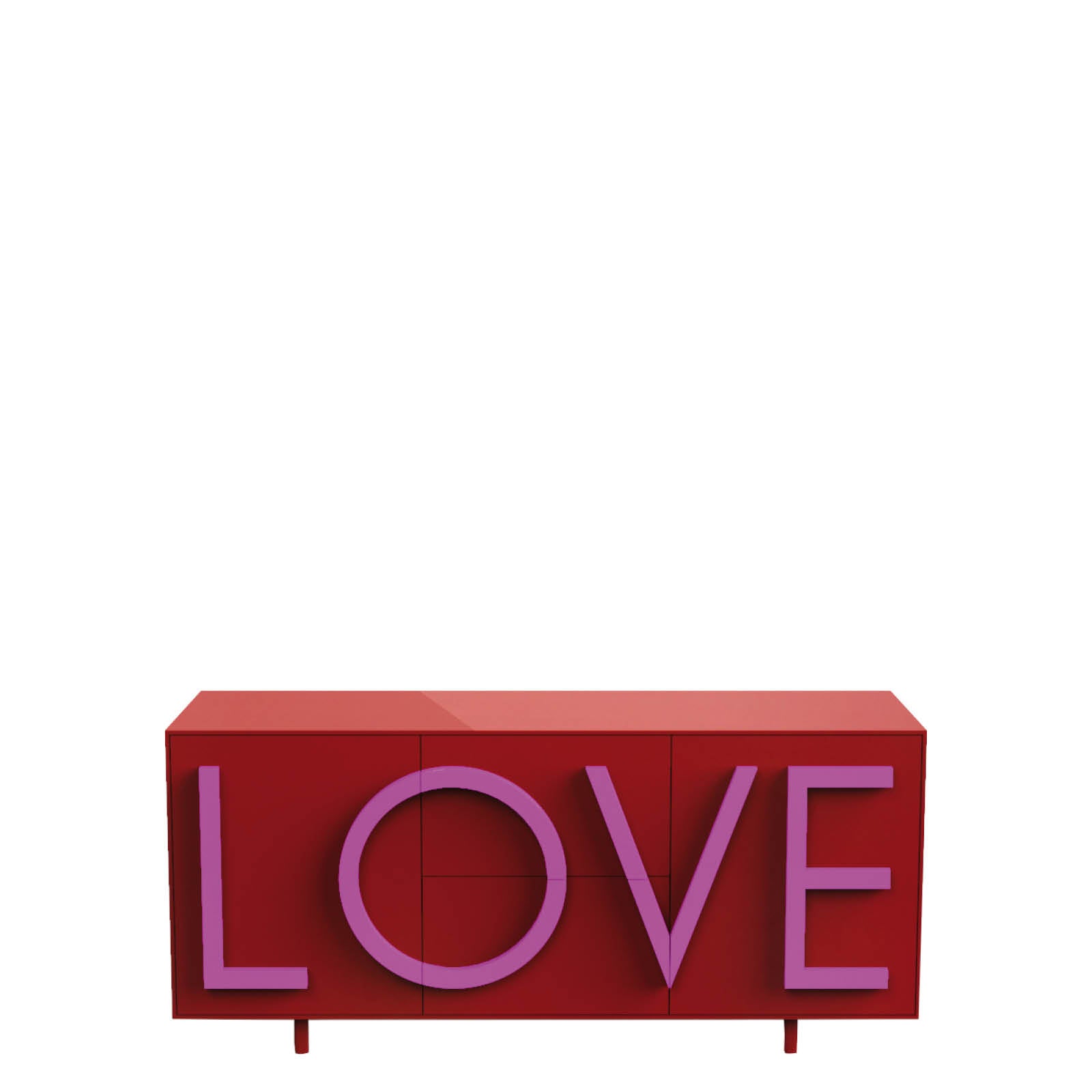 Red love chest of drawers