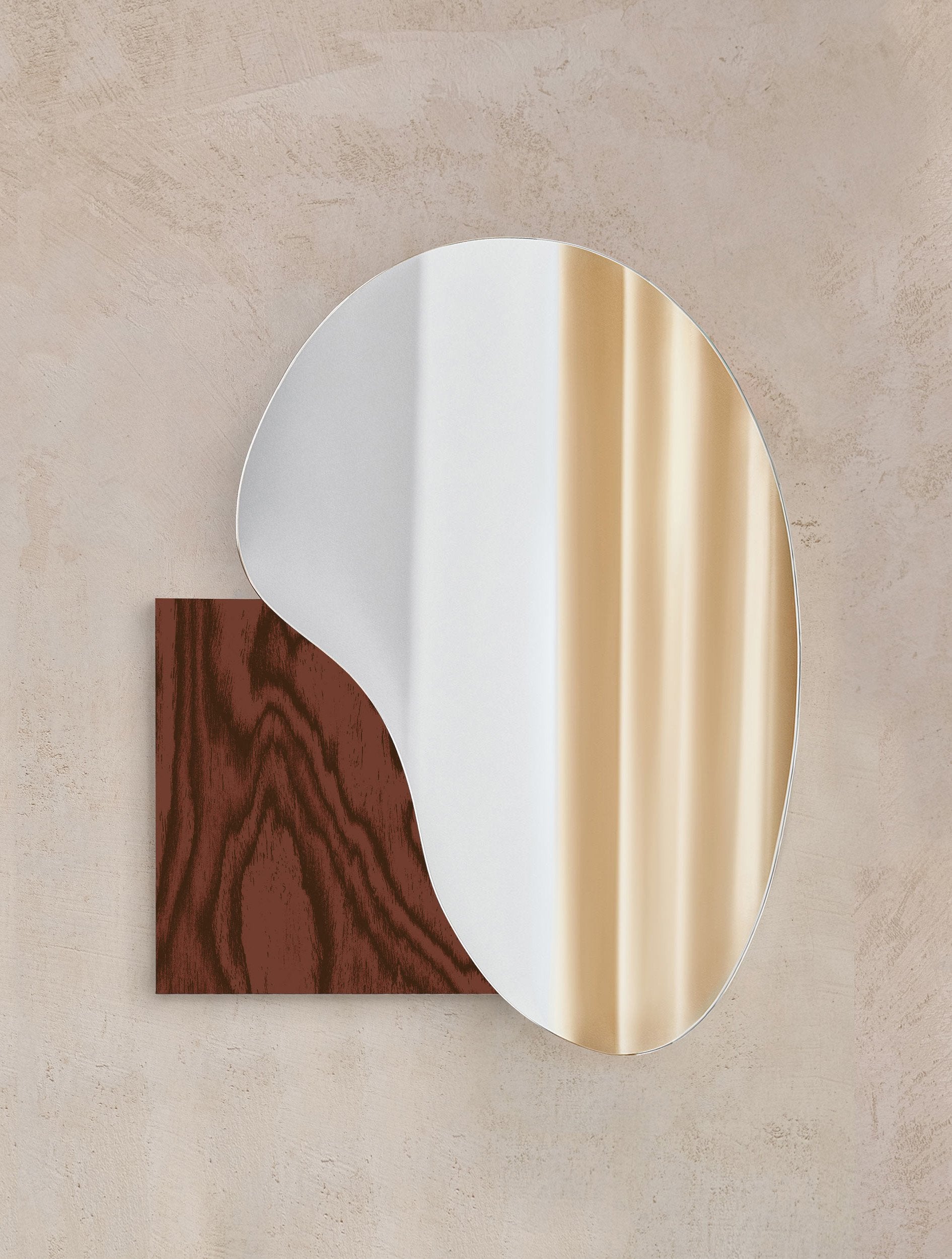 Lustro LAKE 4 ALPI gelb-orange Holzfurnier