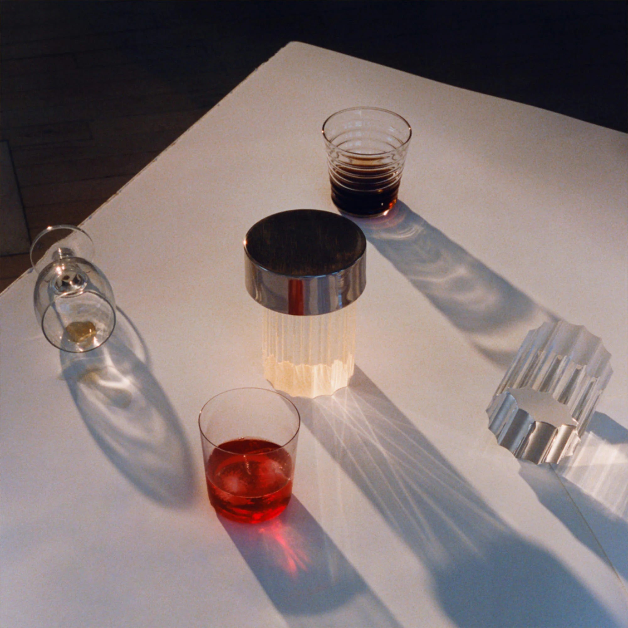 LAST ORDER FLUTED Portable Lamp Silver