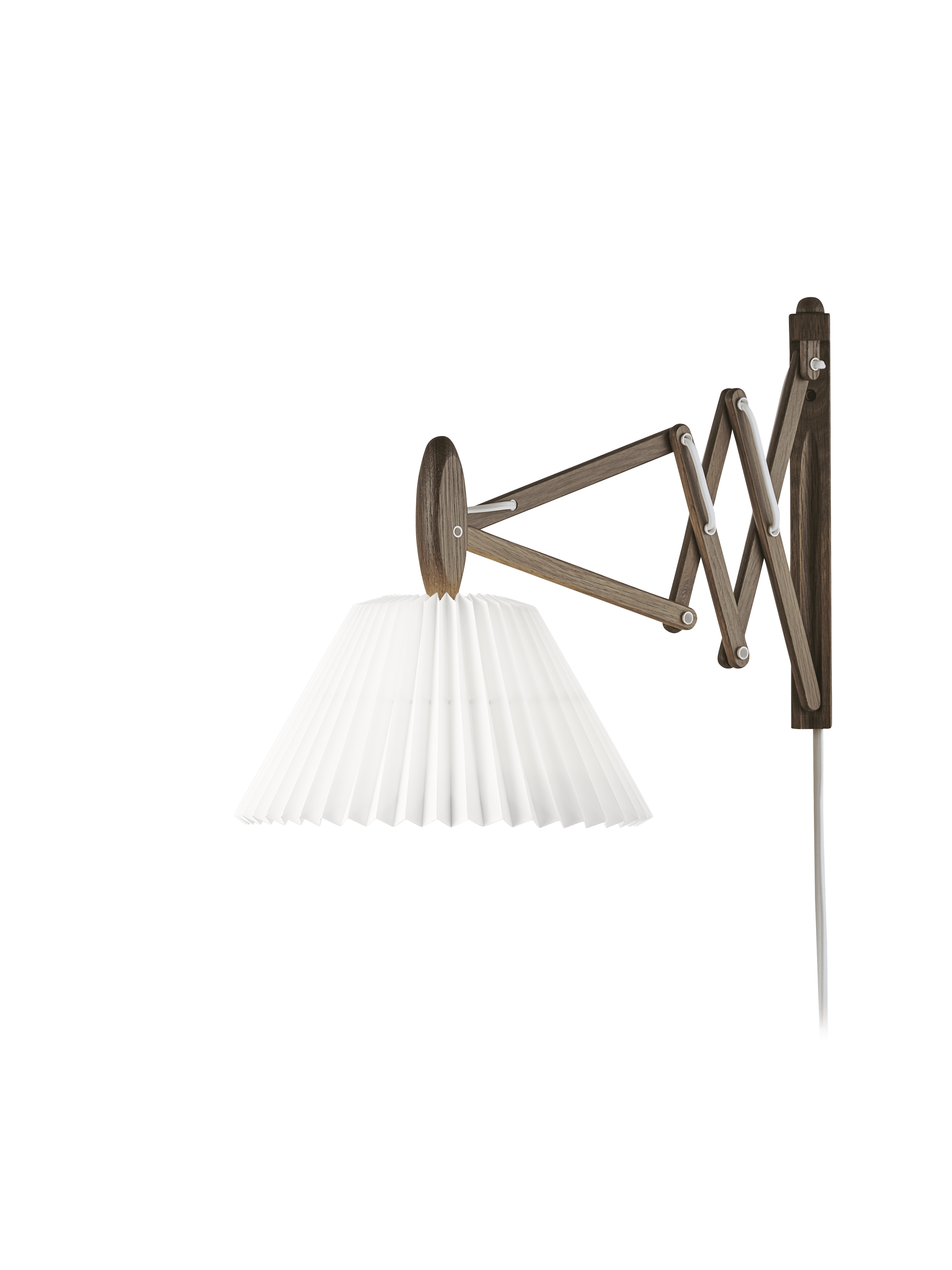 Wandleuchte MODELL 223 2/17 SAX weiß mit dunklem Eichenfuß