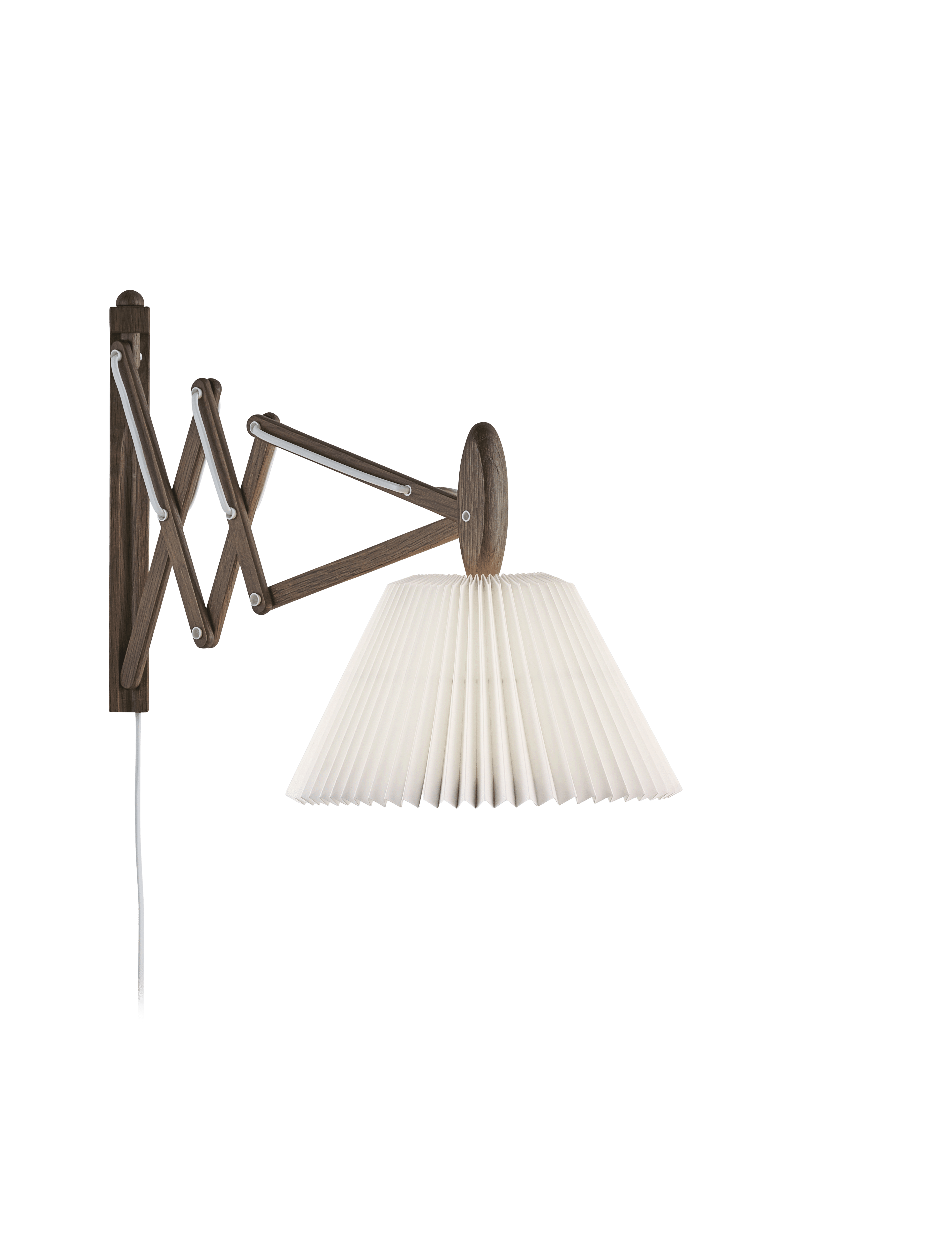 Wandleuchte MODELL 223 2/17 SAX weiß mit dunklem Eichenfuß
