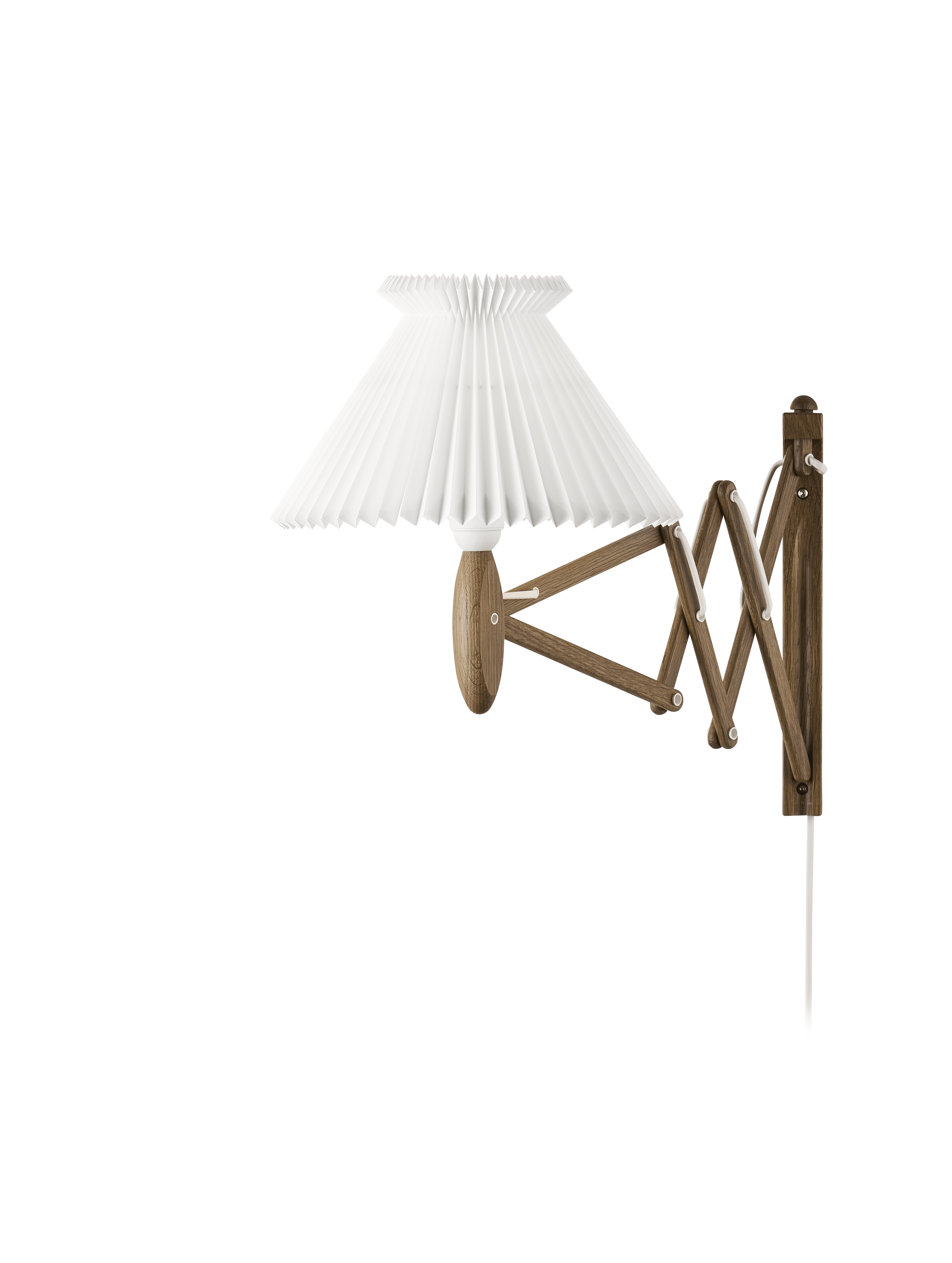 Wandleuchte MODELL 224 6/17 SAX weiß mit dunklem Eichenfuß