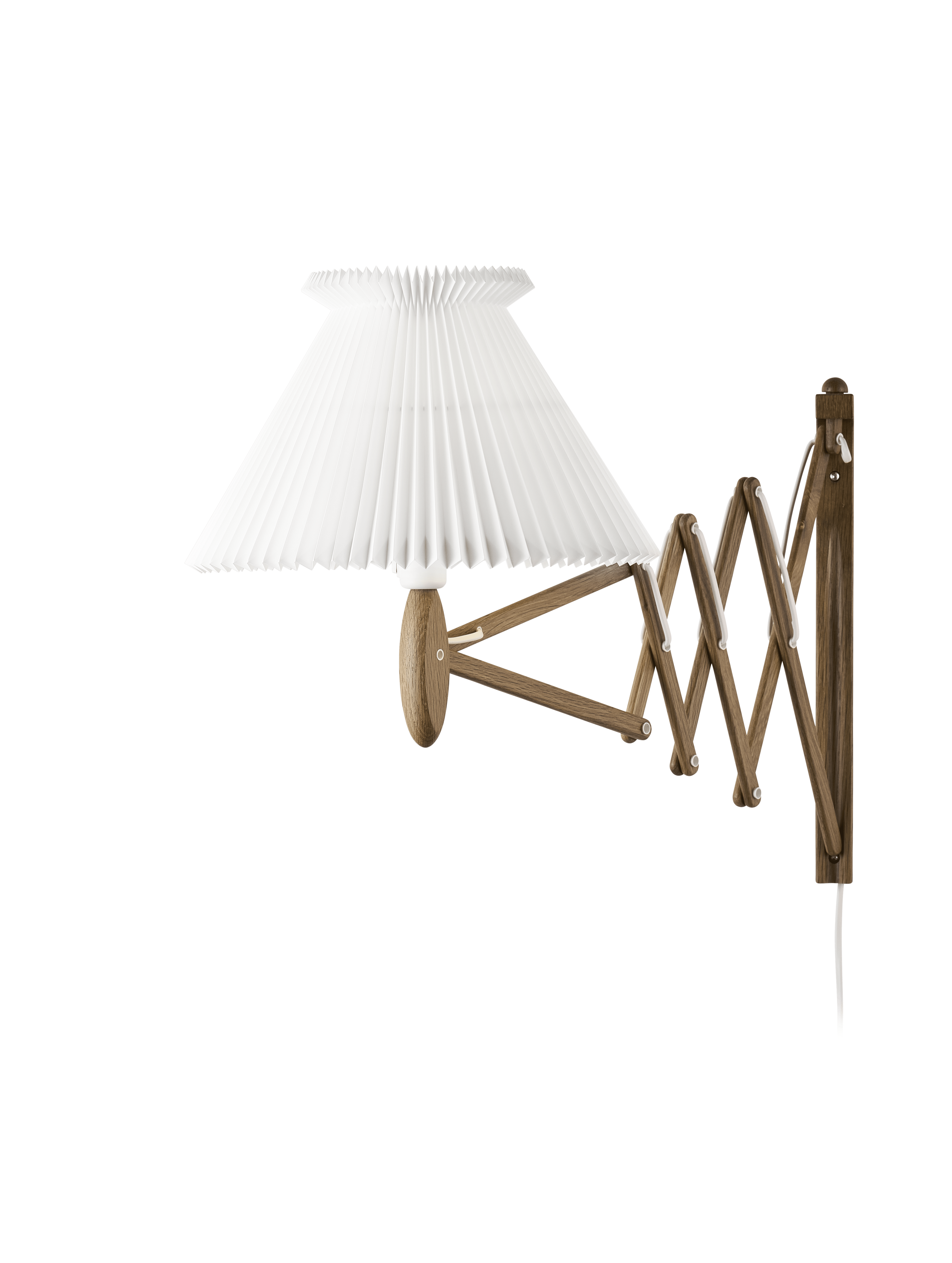 Wandleuchte MODELL 234 6/21 SAX weiß mit dunklem Eichenfuß