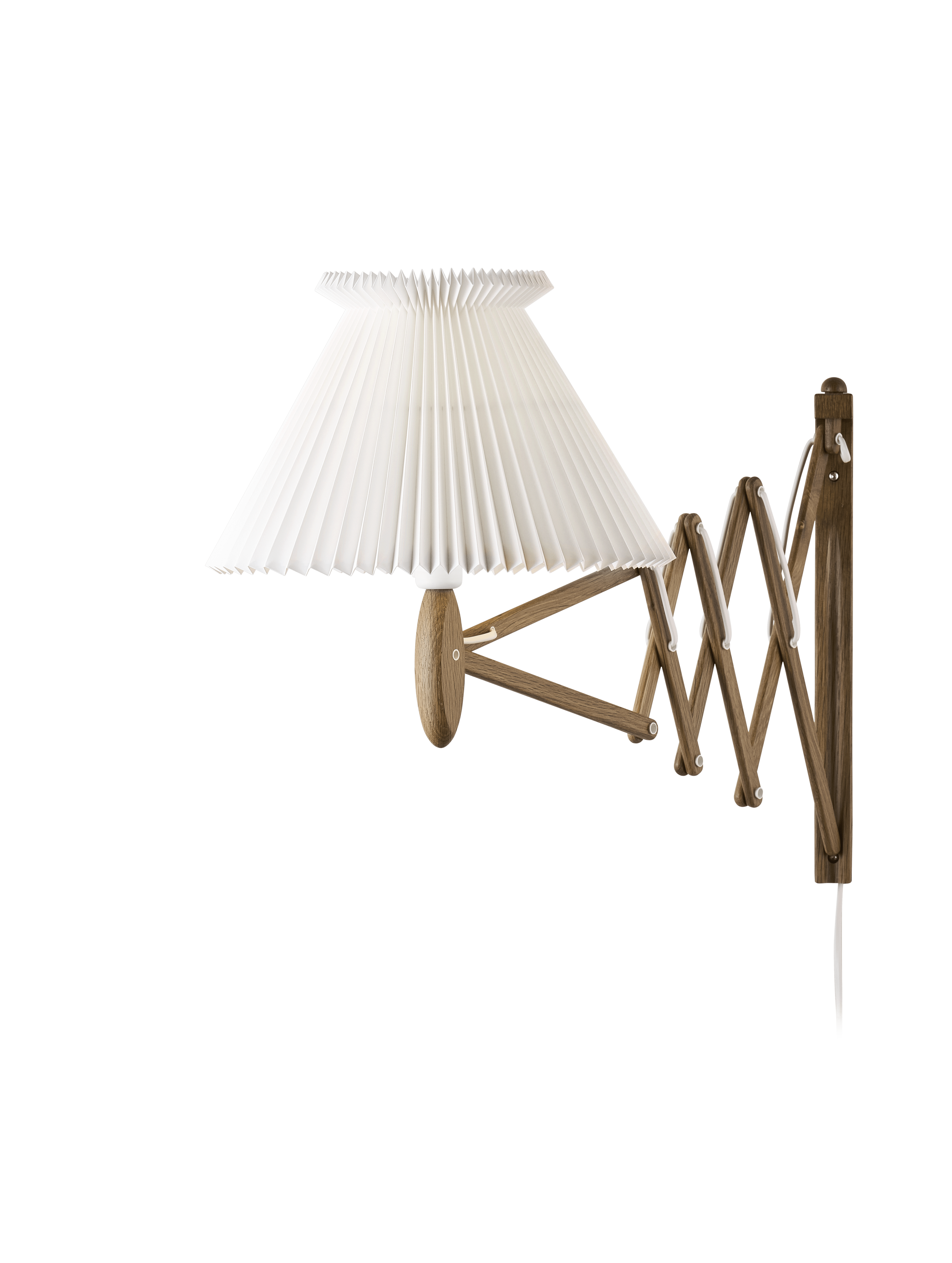 Wandleuchte MODELL 234 6/21 SAX weiß mit dunklem Eichenfuß