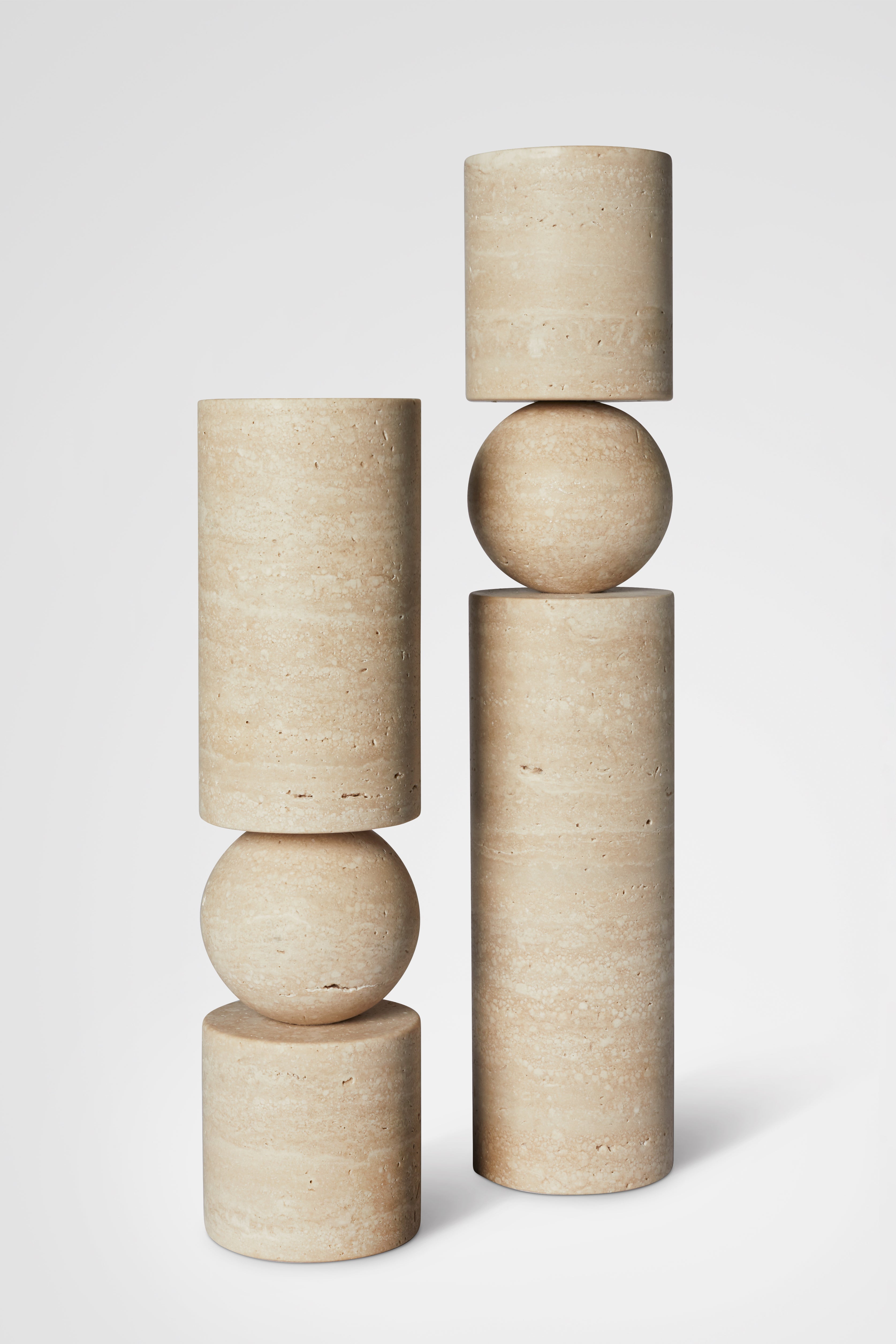 Kerzenhalter FULCRUM beige Travertin