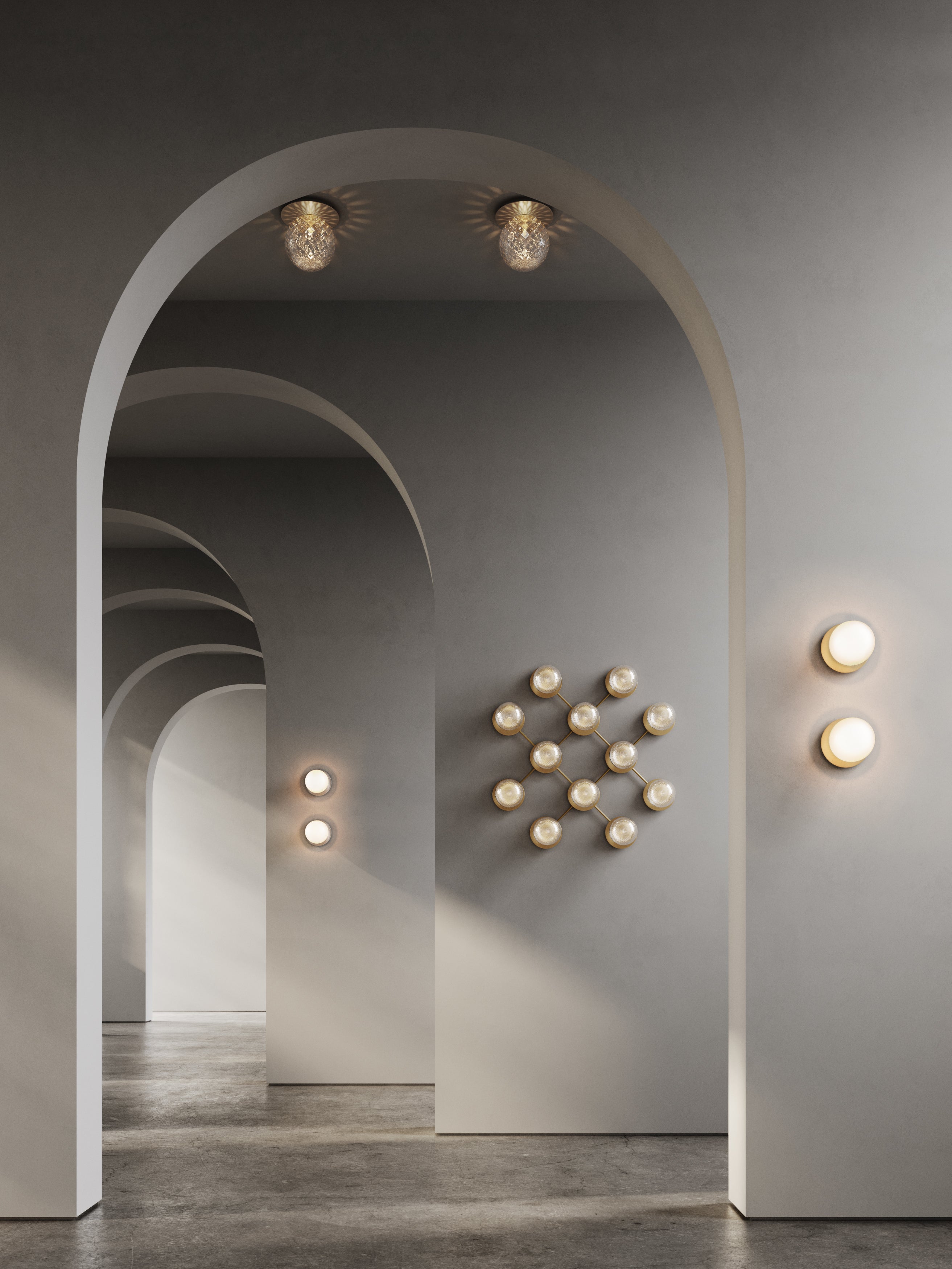 Wandlampe LIILA silber mit transparentem Glas