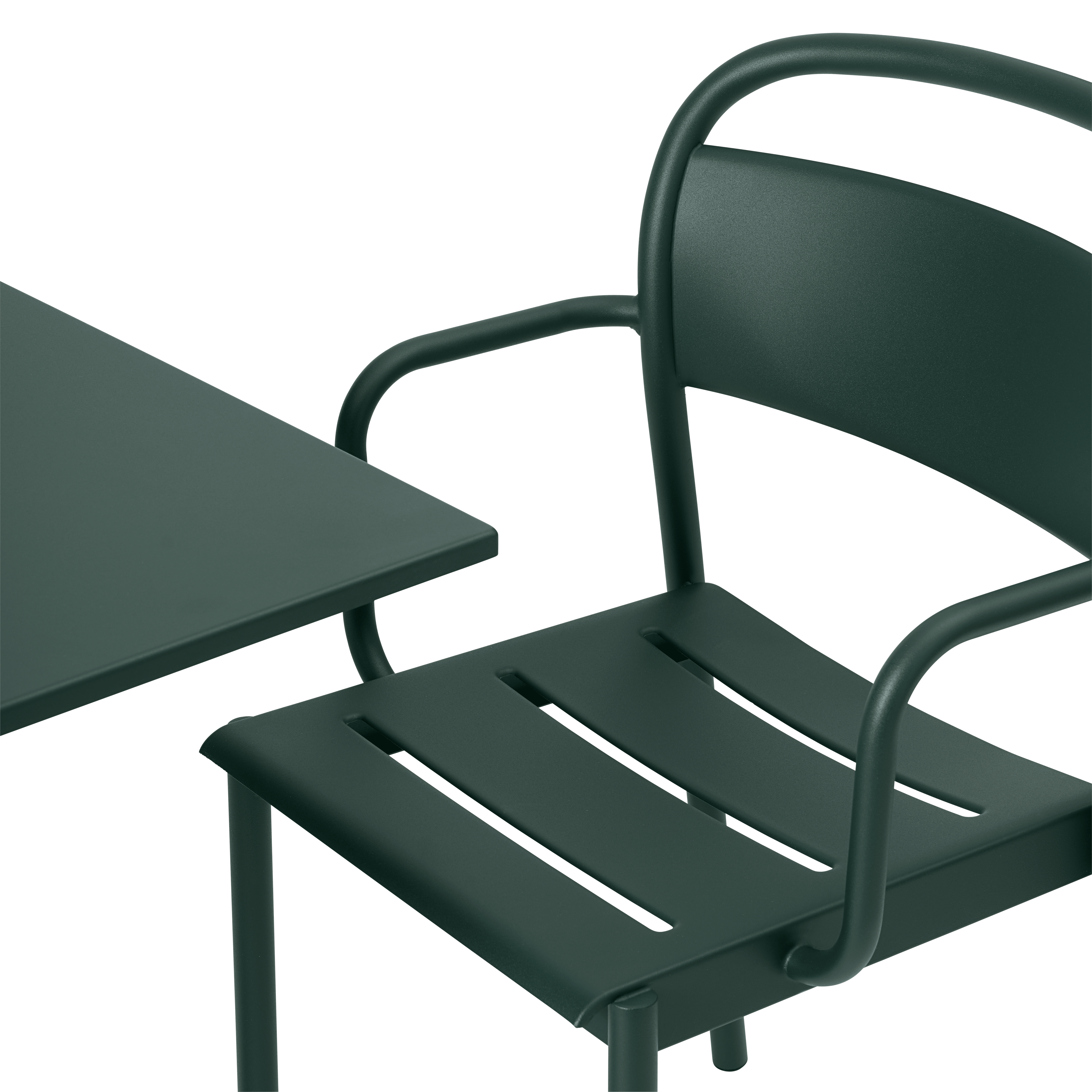 Outdoor Armchair LINEAR Dark Green Steel