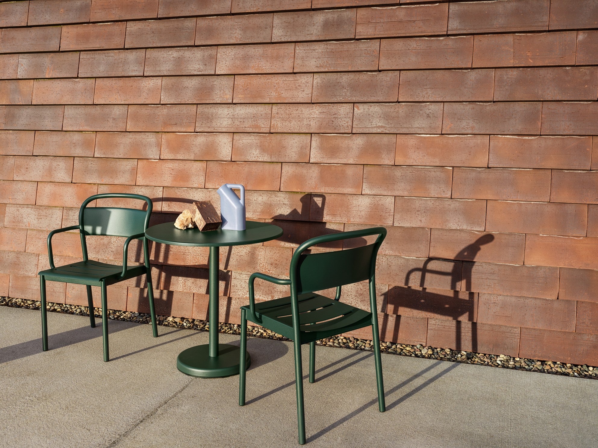 Outdoor Armchair LINEAR Dark Green Steel
