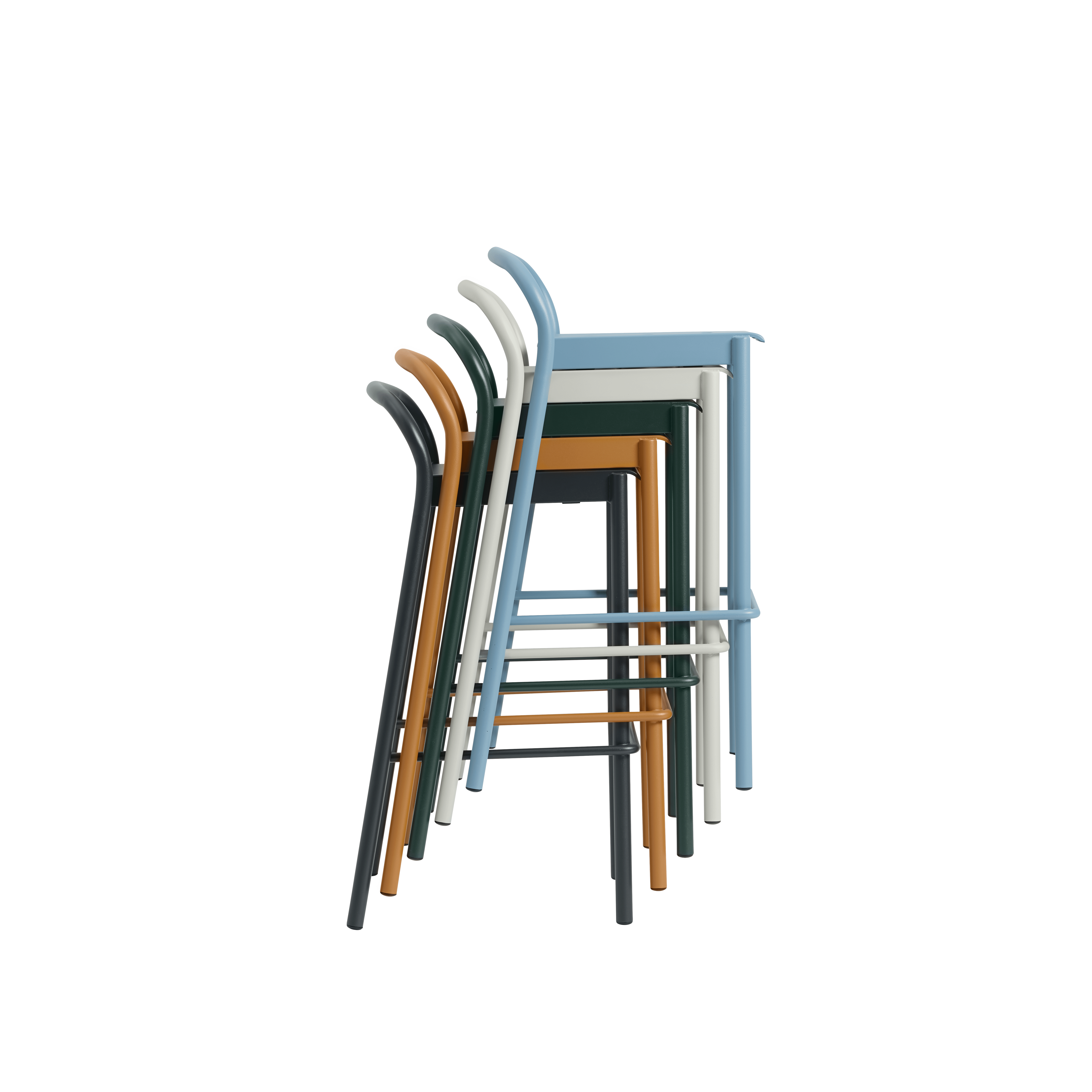 Hocker für den Außenbereich LINEAR dunkelgrüner Stahl