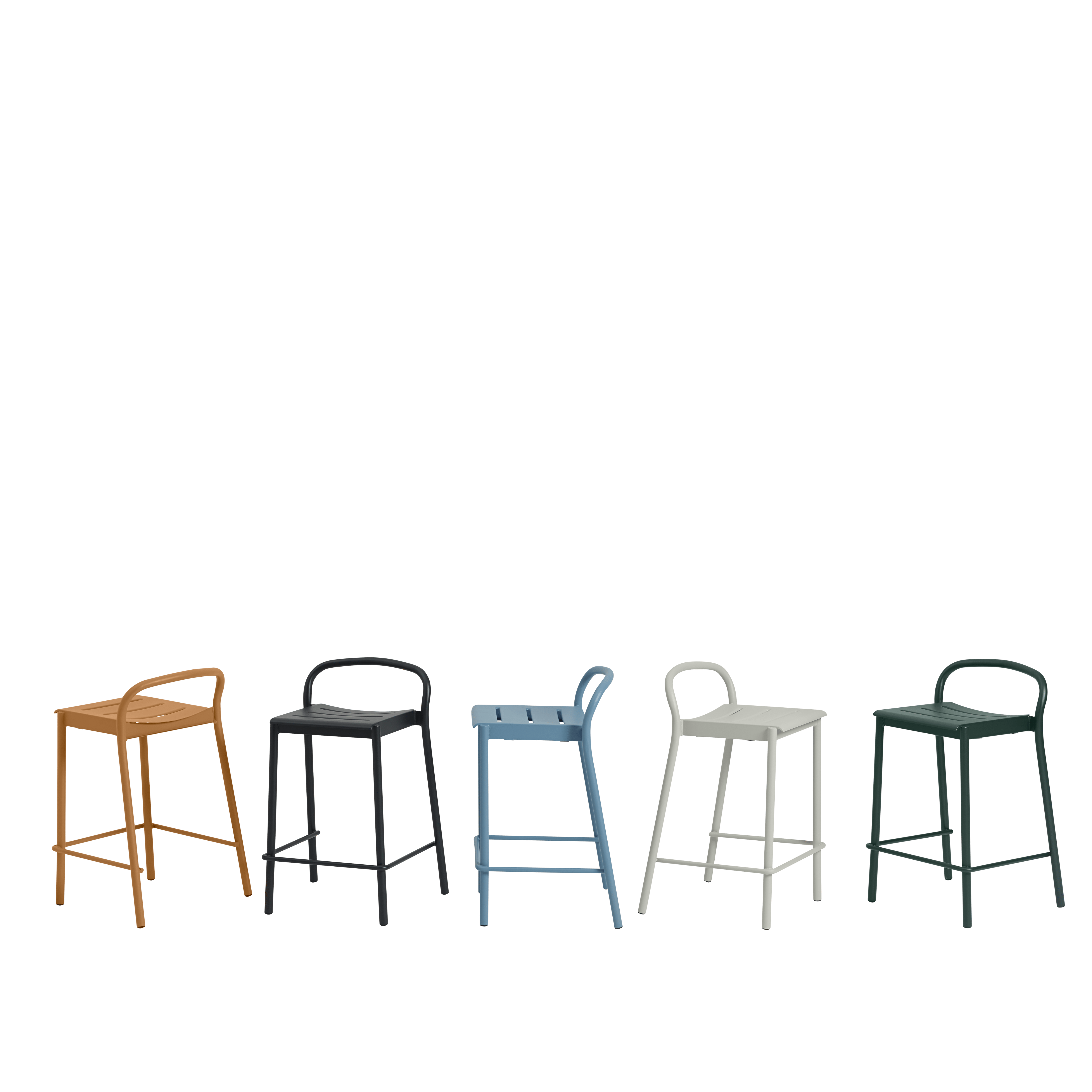 Hocker für den Außenbereich LINEAR orange Stahl