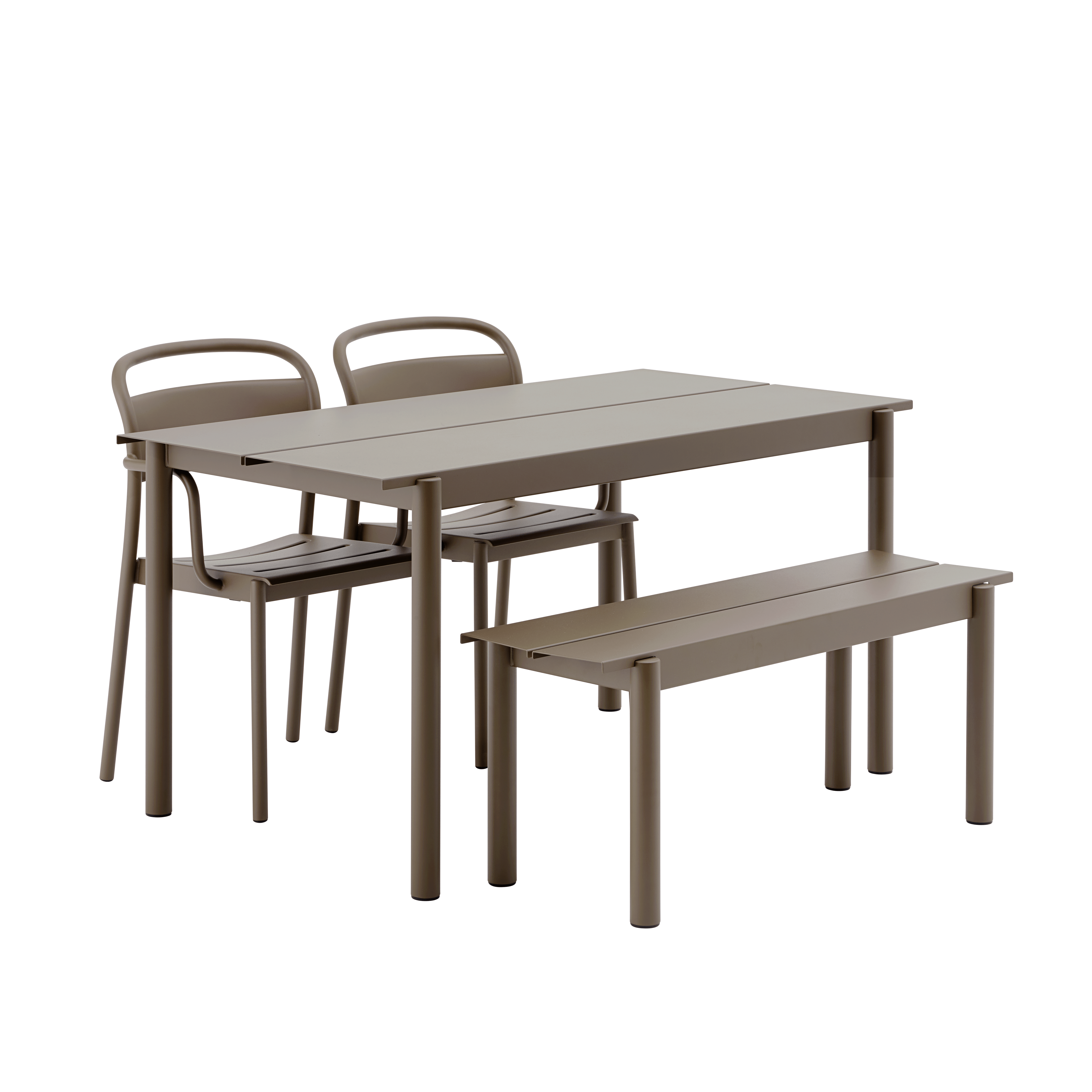 LINEAR taupe outdoor armchair steel