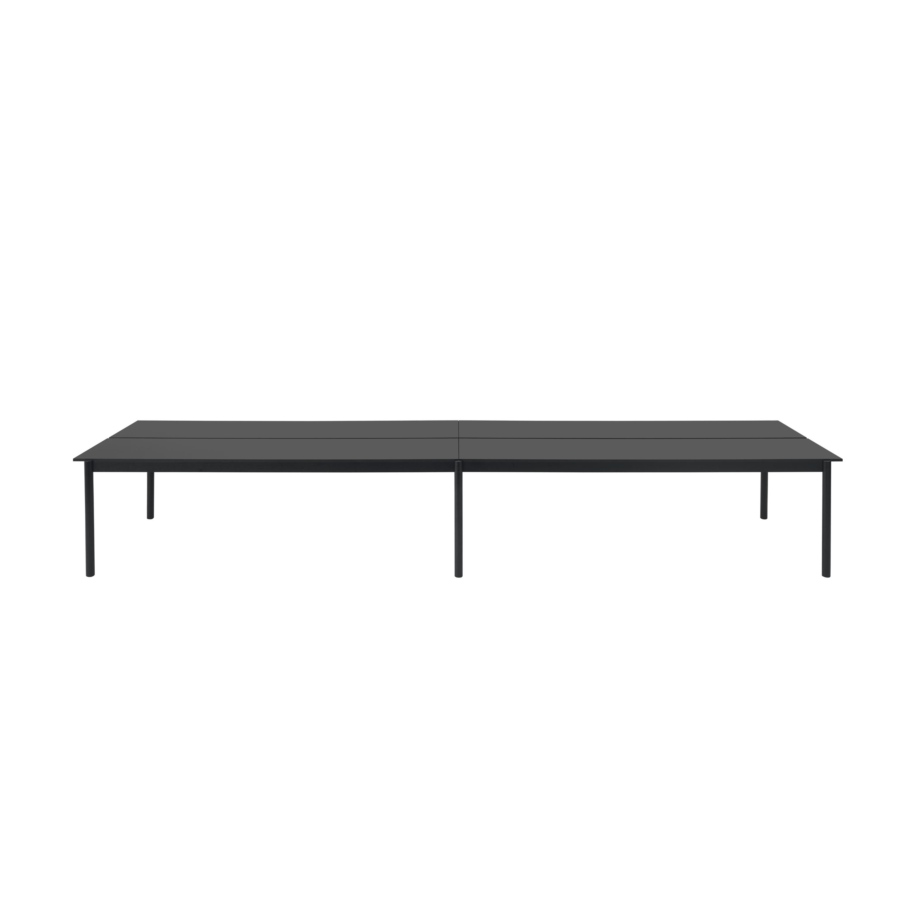 LINEAR SYSTEM Office Desk - CONFIGURATION 2 in black nanolaminate with a black base