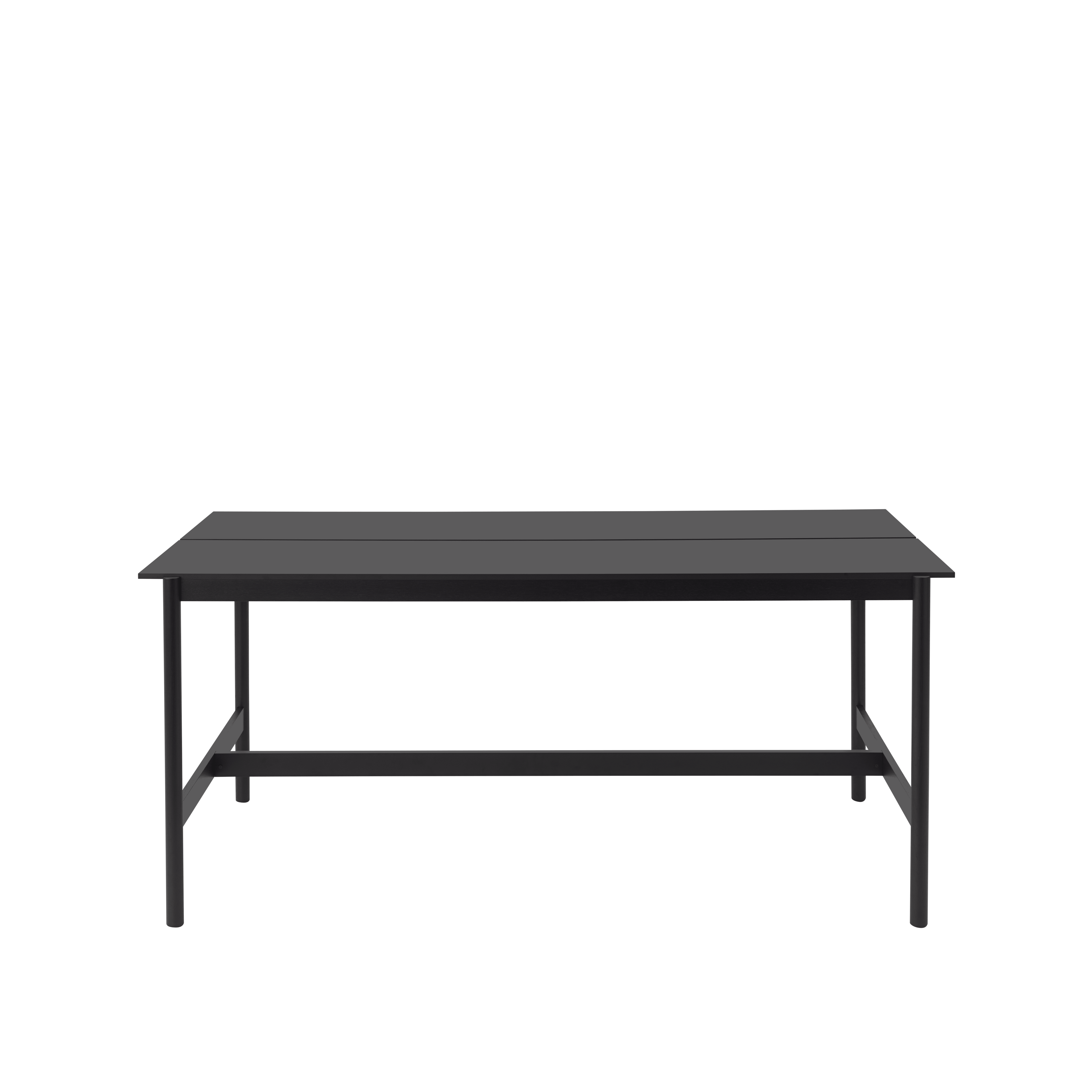 LINEAR SYSTEM HIGH Black Office Desk with Black Base and Nanolaminate Finish