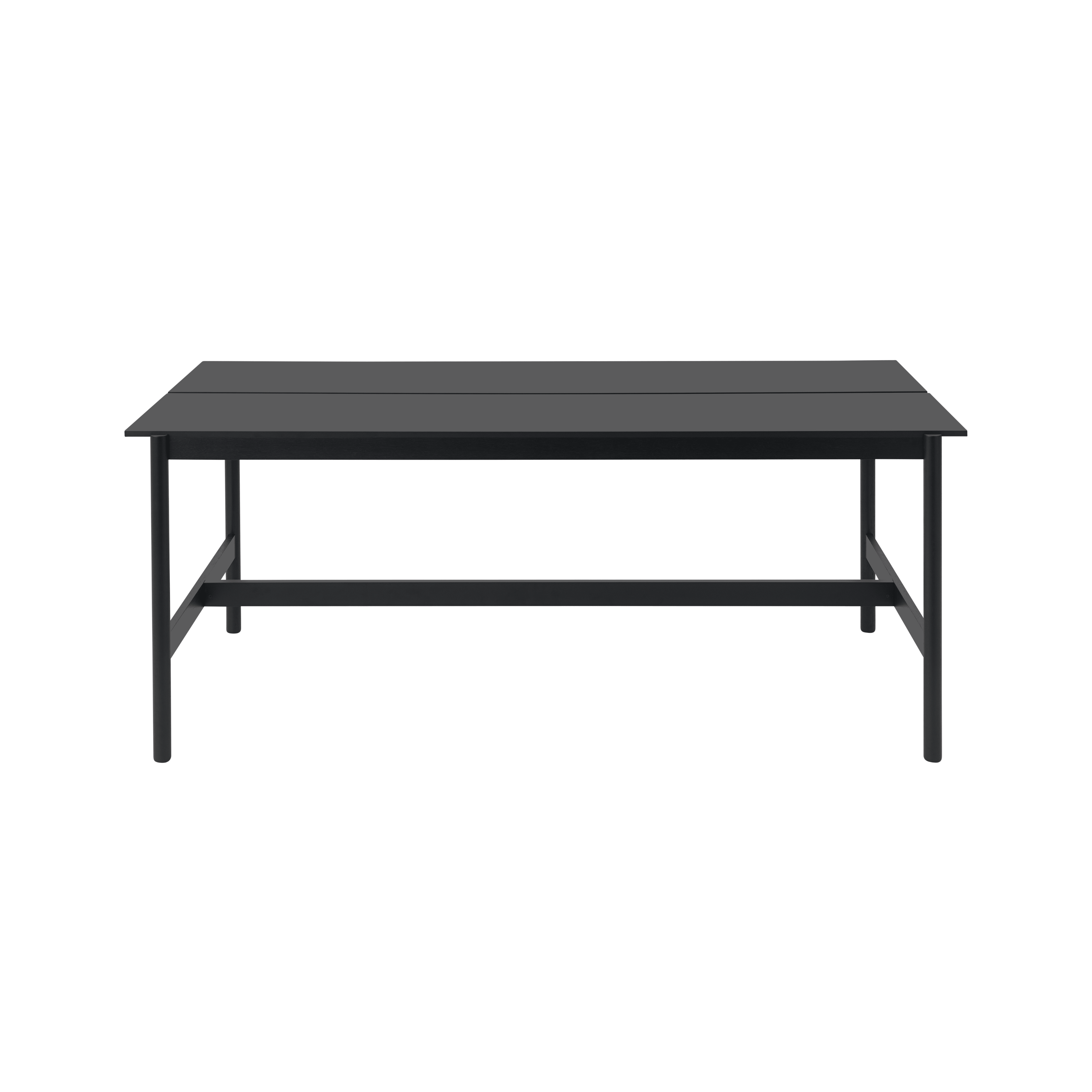 LINEAR SYSTEM HIGH Black Office Desk with Black Base and Nanolaminate Finish