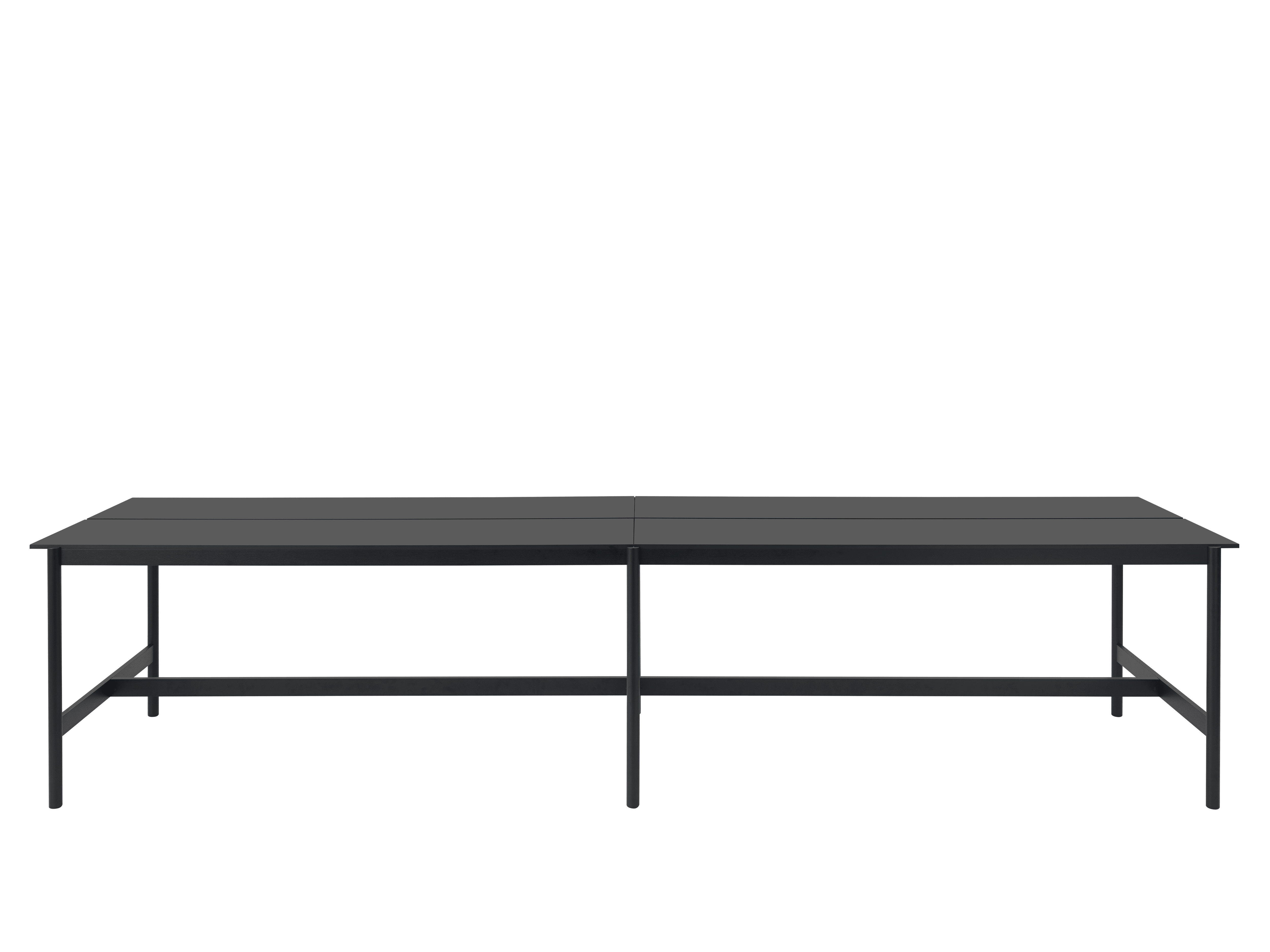 LINEAR SYSTEM HIGH Office Table - CONFIGURATION 2 black nanolaminate with black base