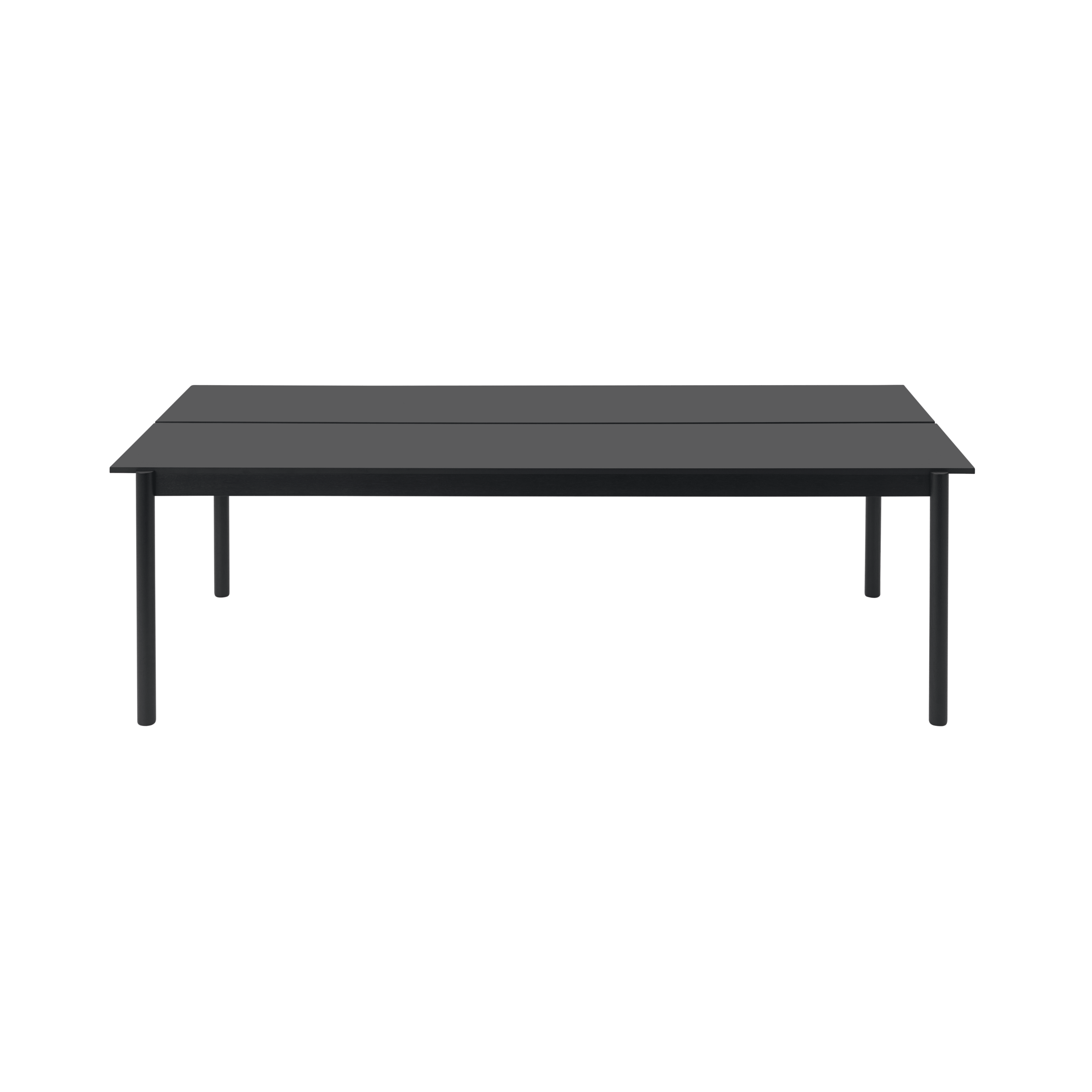 Bürotisch LINEAR SYSTEM schwarz Nanolaminat mit schwarzem Gestell