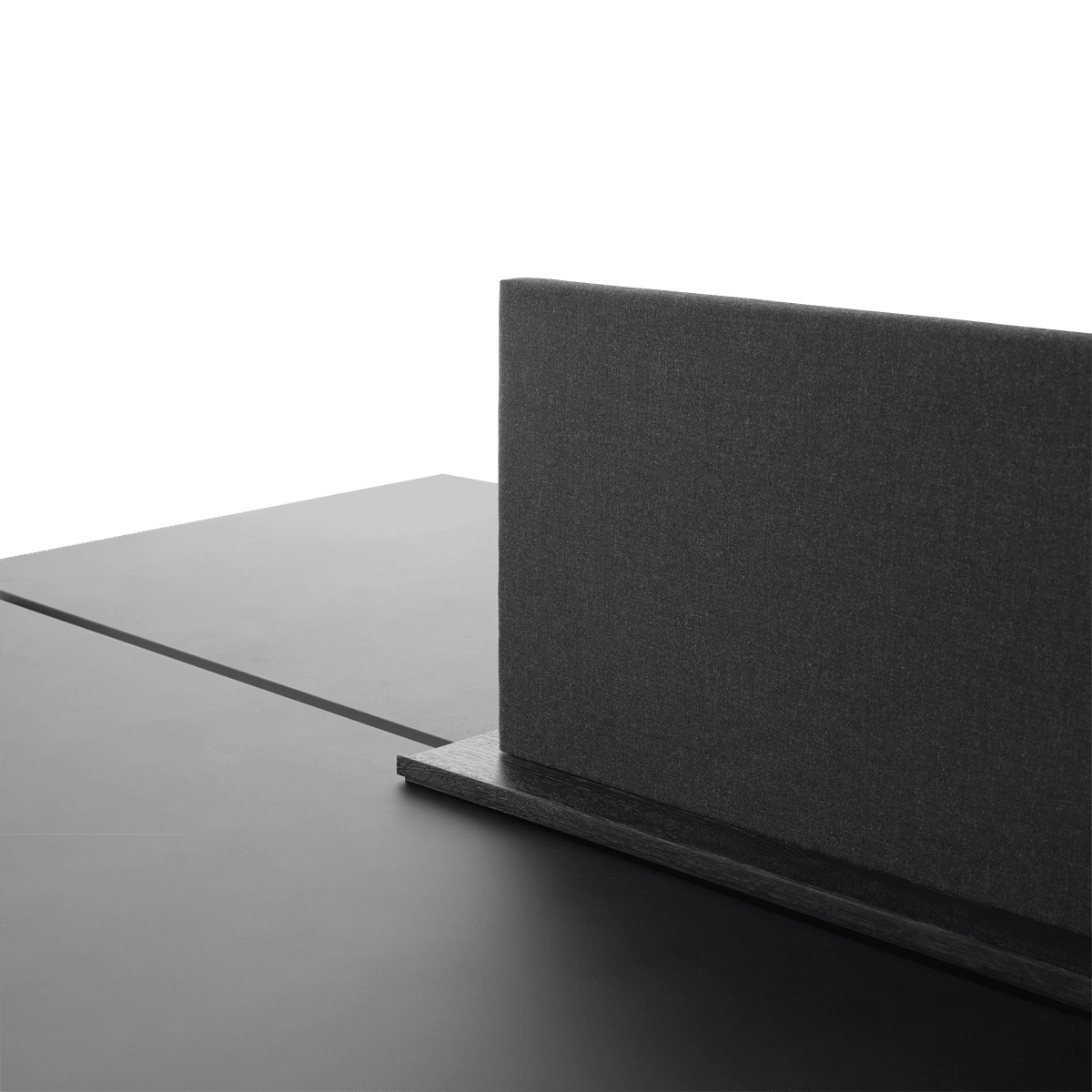 LINEAR SYSTEM Office Desk - CONFIGURATION 2 in black nanolaminate with a black base