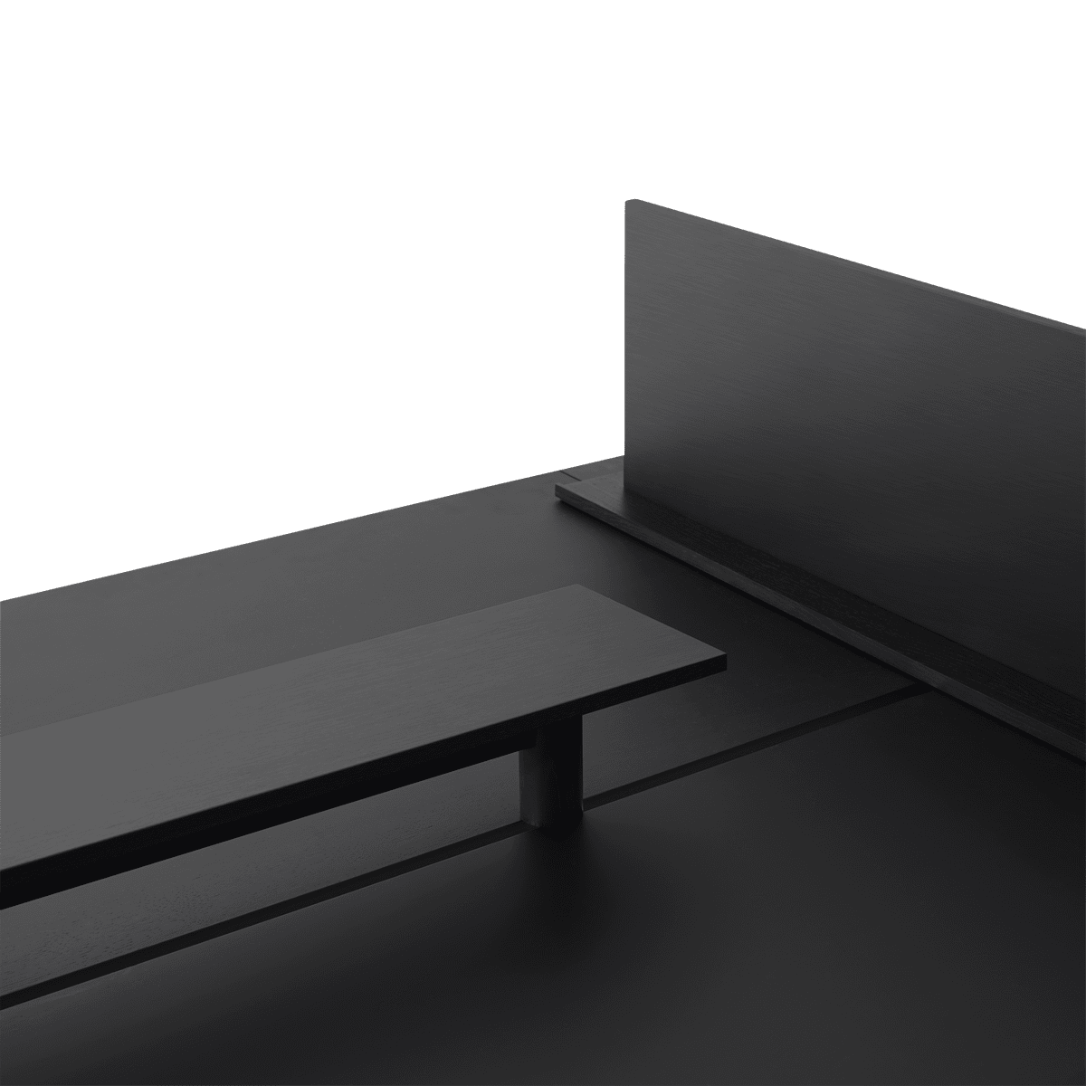 LINEAR SYSTEM HIGH Office Table - CONFIGURATION 2 black nanolaminate with black base