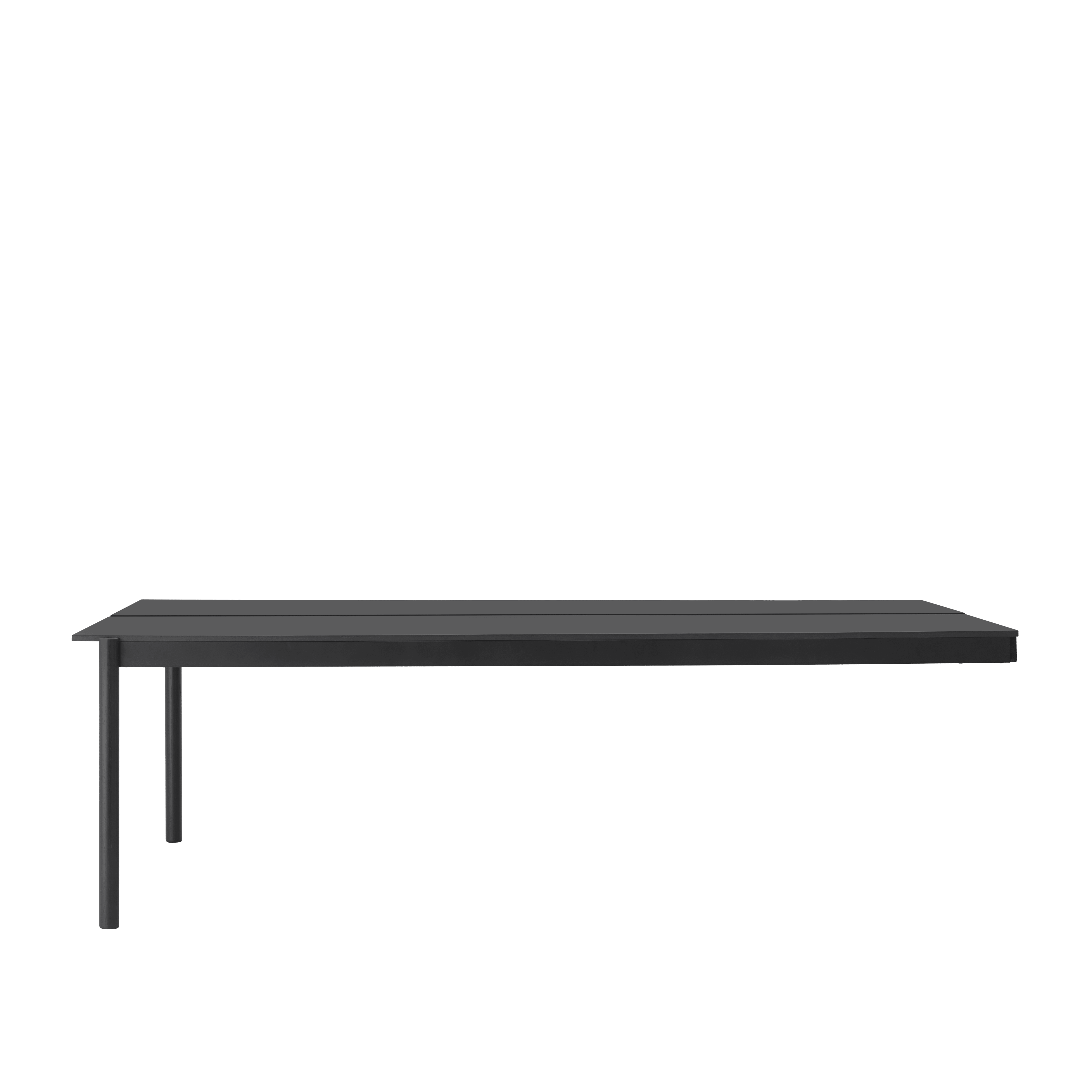 LINEAR SYSTEM Office Desk - CONFIGURATION 2 in black nanolaminate with a black base