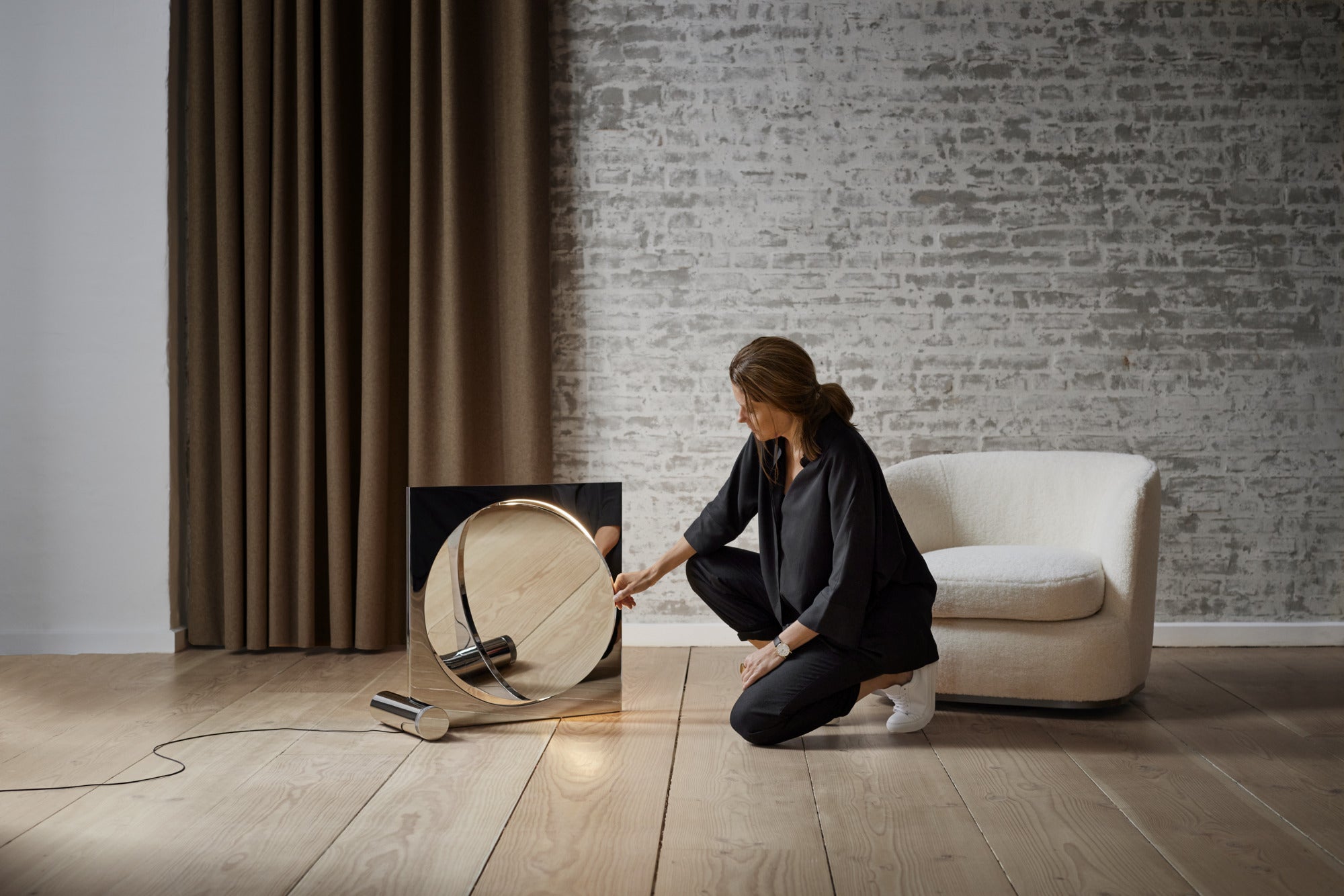 MOONSETTER chrome floor lamp