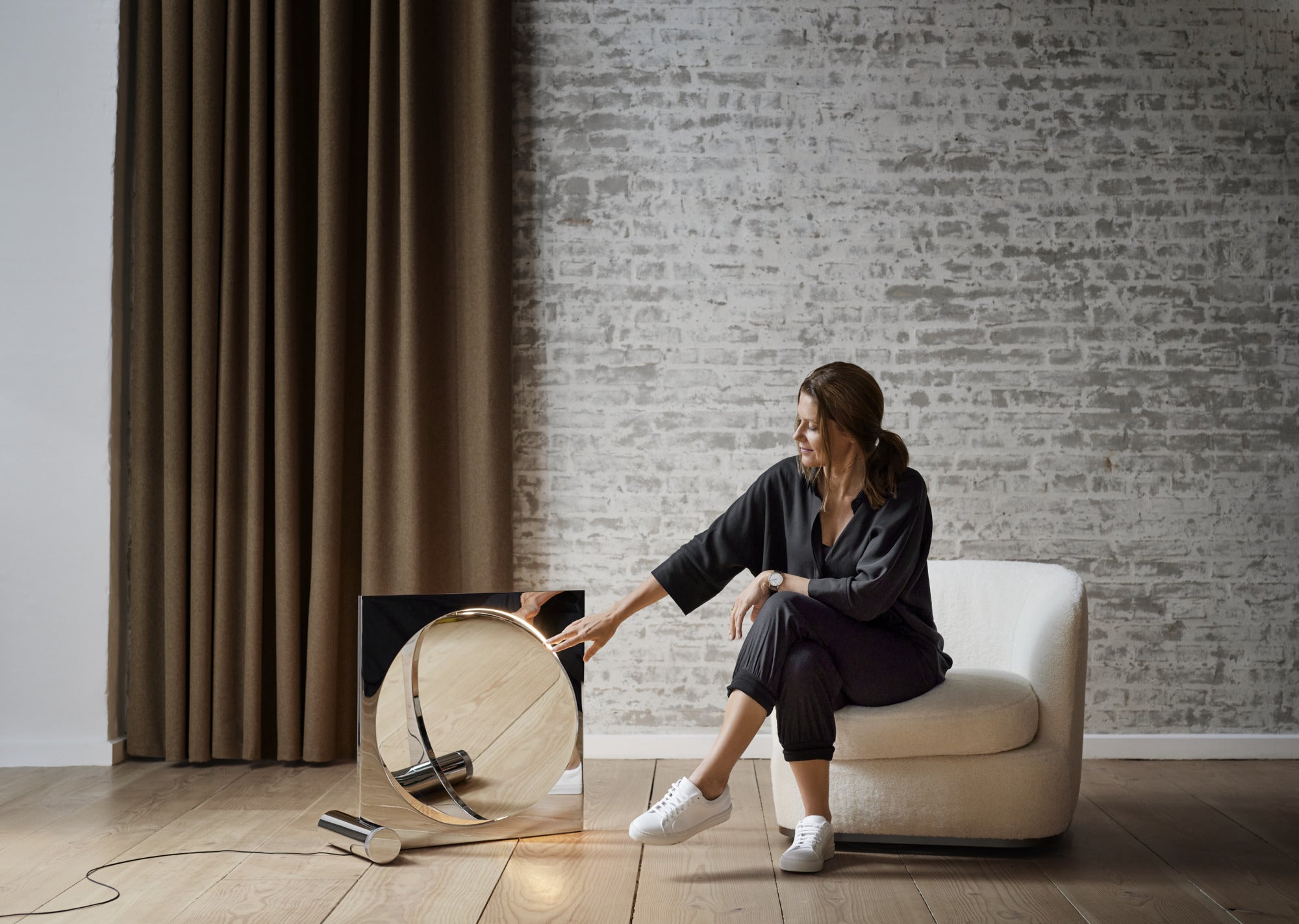 MOONSETTER chrome floor lamp