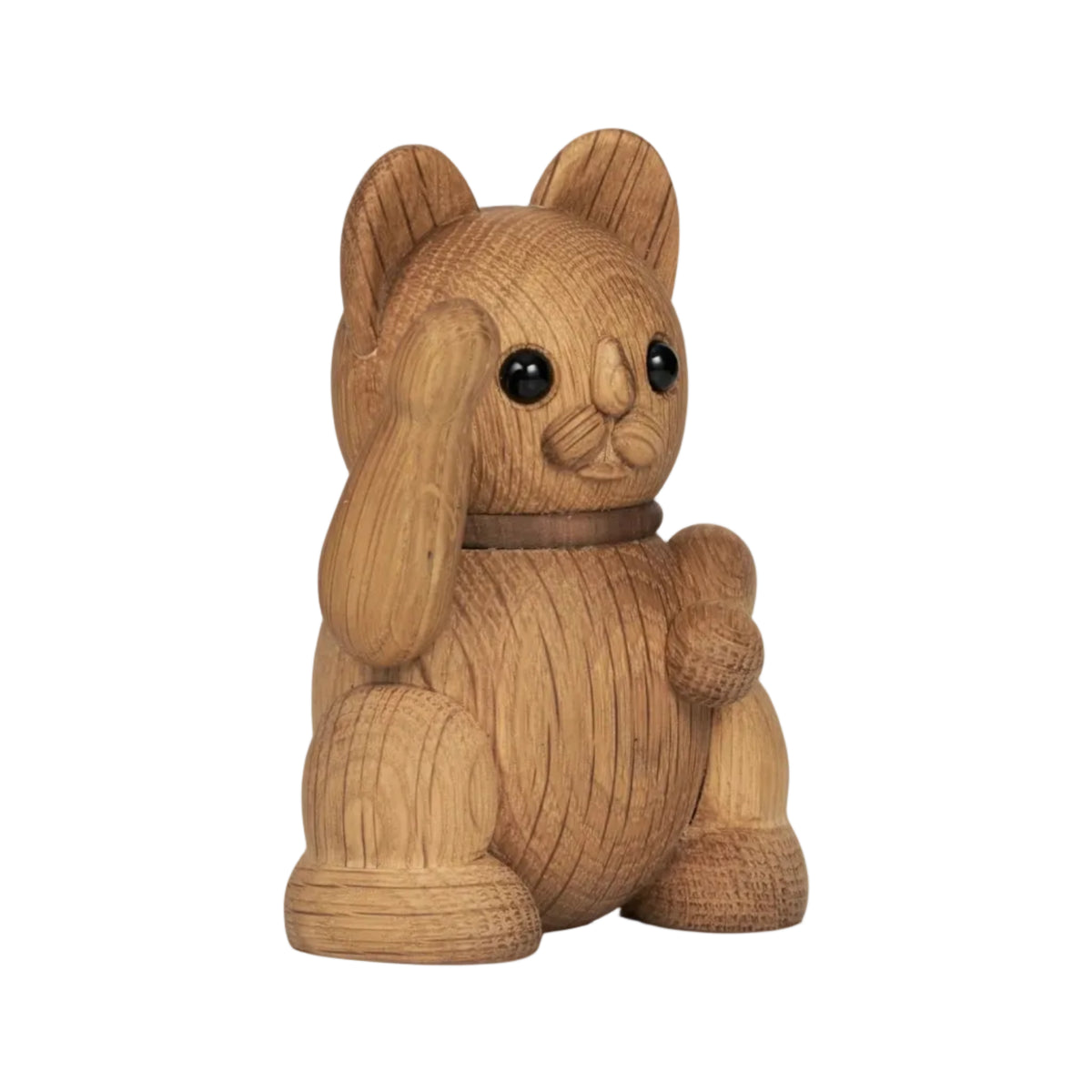 Dekorative Figur LUCKY CAT aus Eichenholz