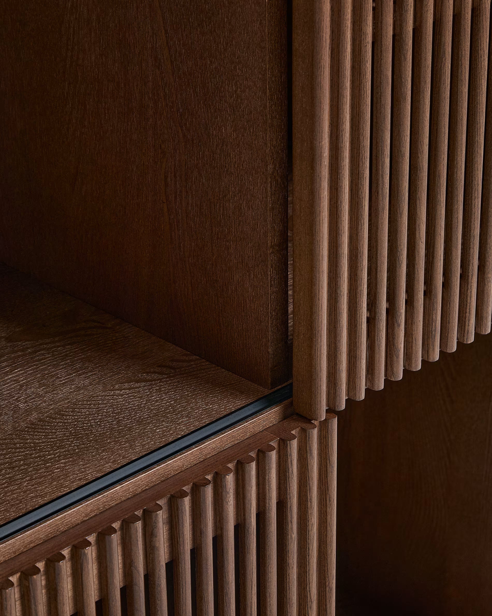 BEYLA Shelf dark brown ash wood