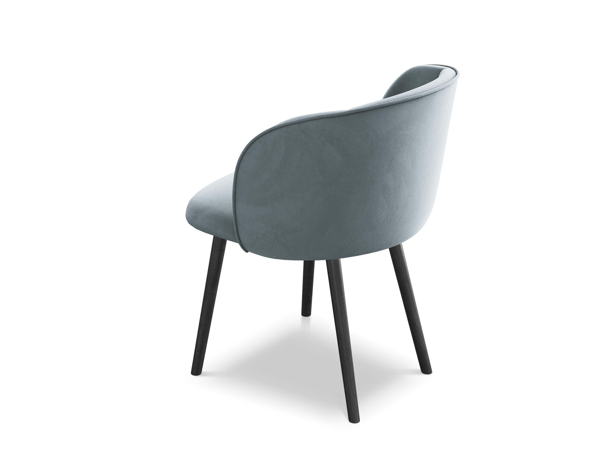 Velvet Chair MAIA Light Blue with Black Oak Base