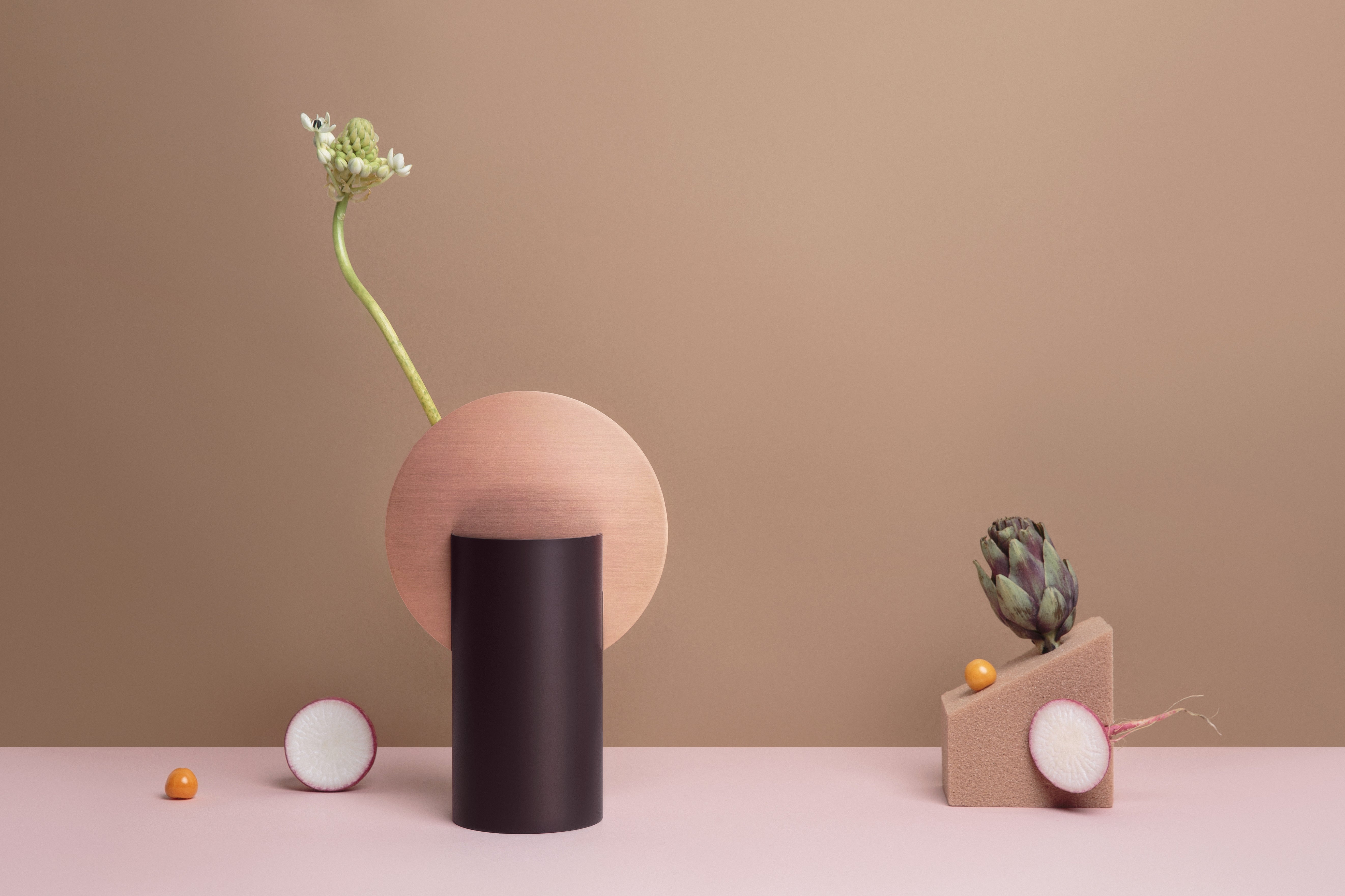 MALEVICH vase in burgundy with copper