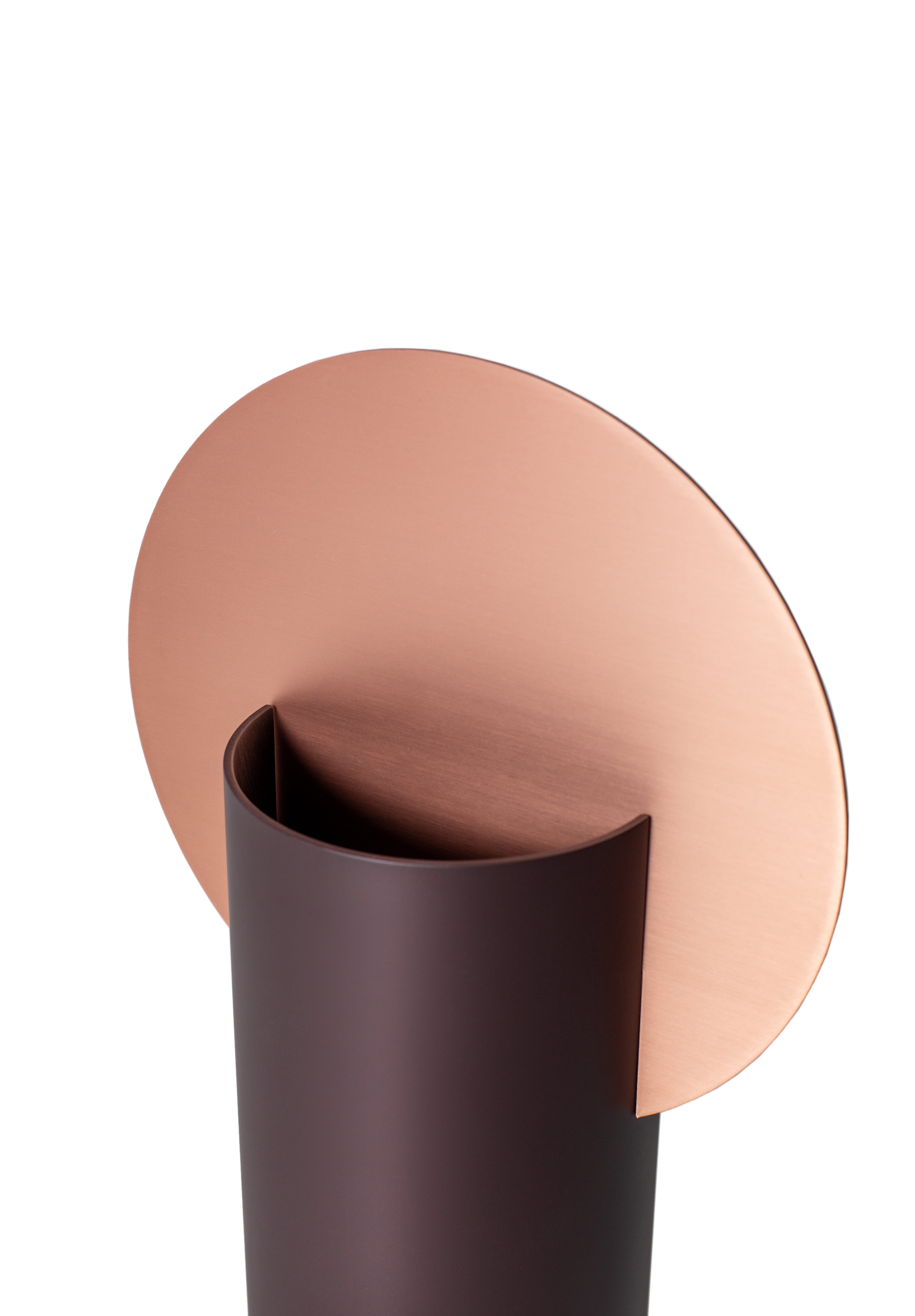 Vase MALEVICH bordeaux mit Kupfer