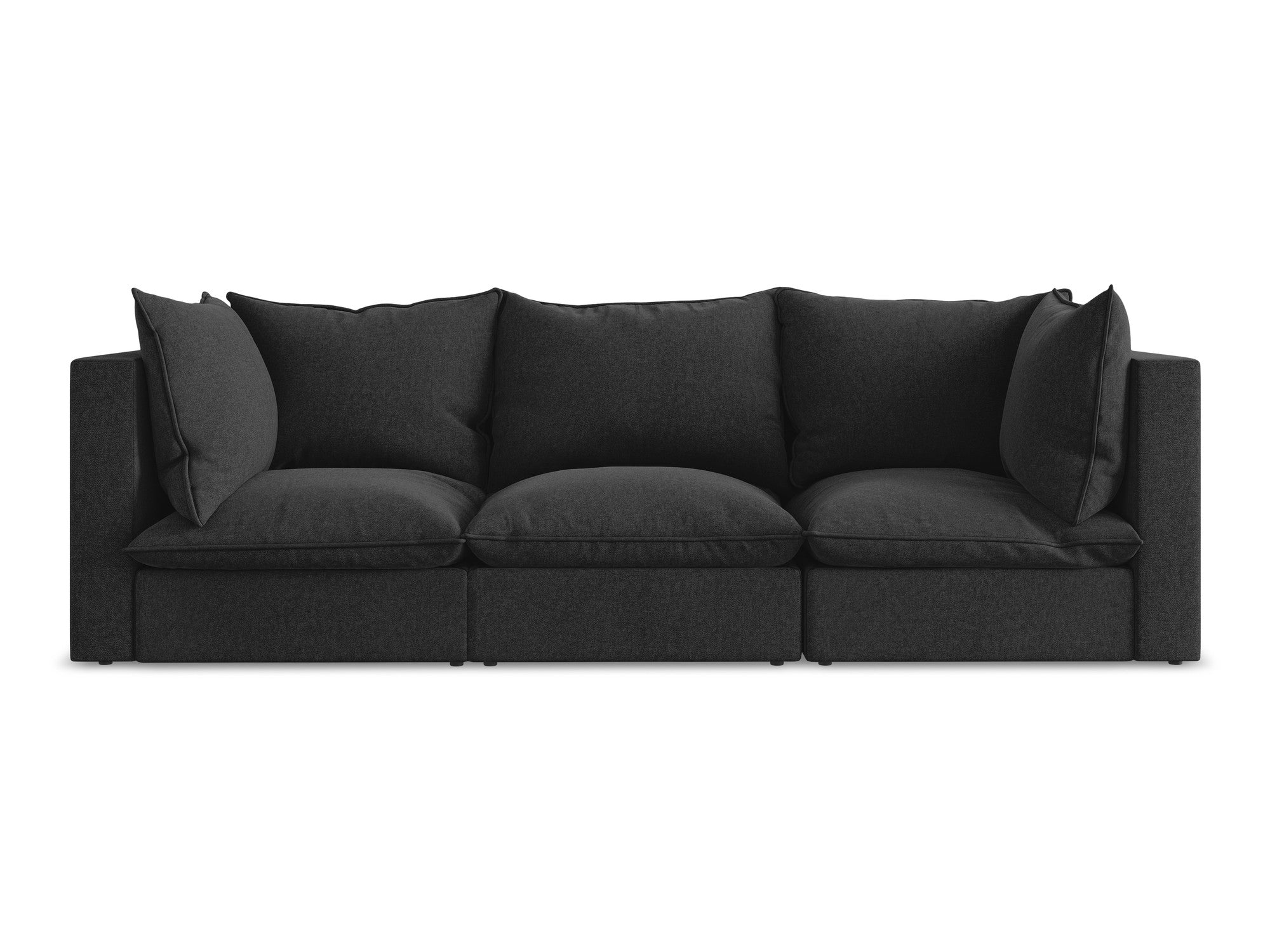 Black 3-Seater Velvet Sofa MANAO