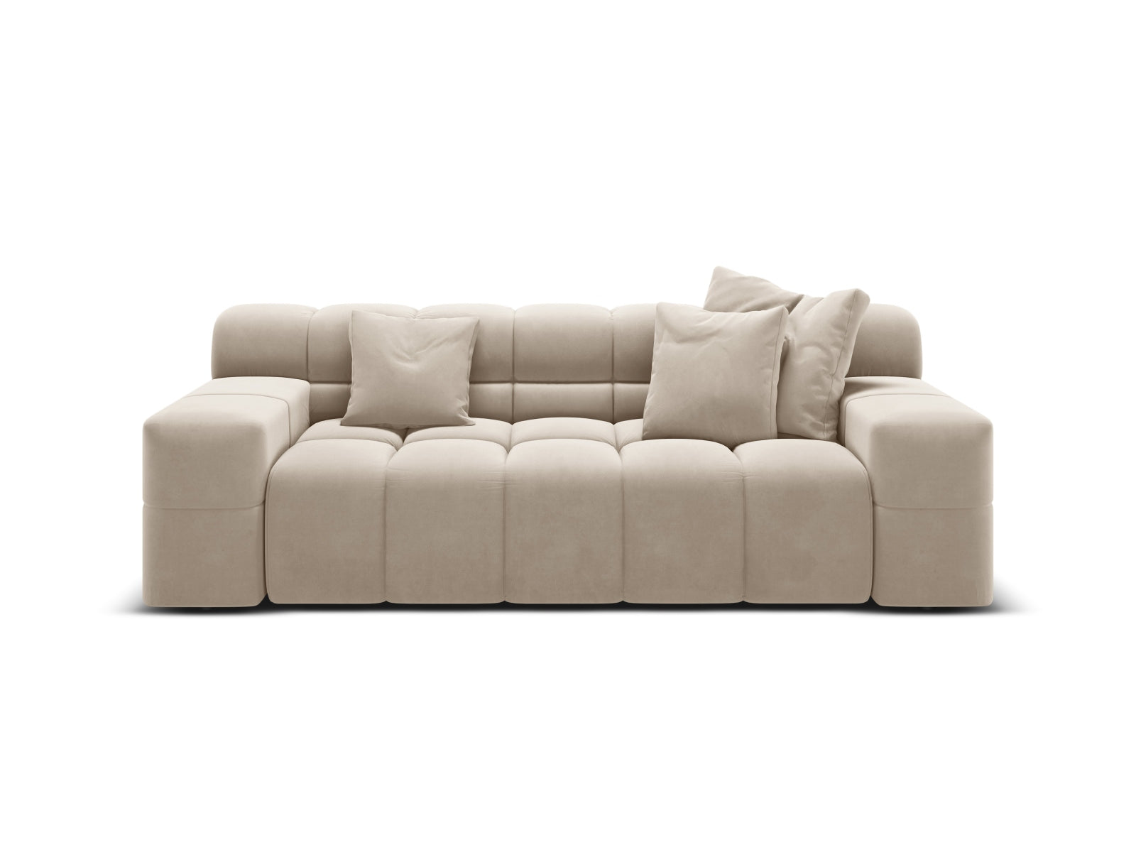 Sofa aus Samt 2-sitzig AGAVE hellbeige