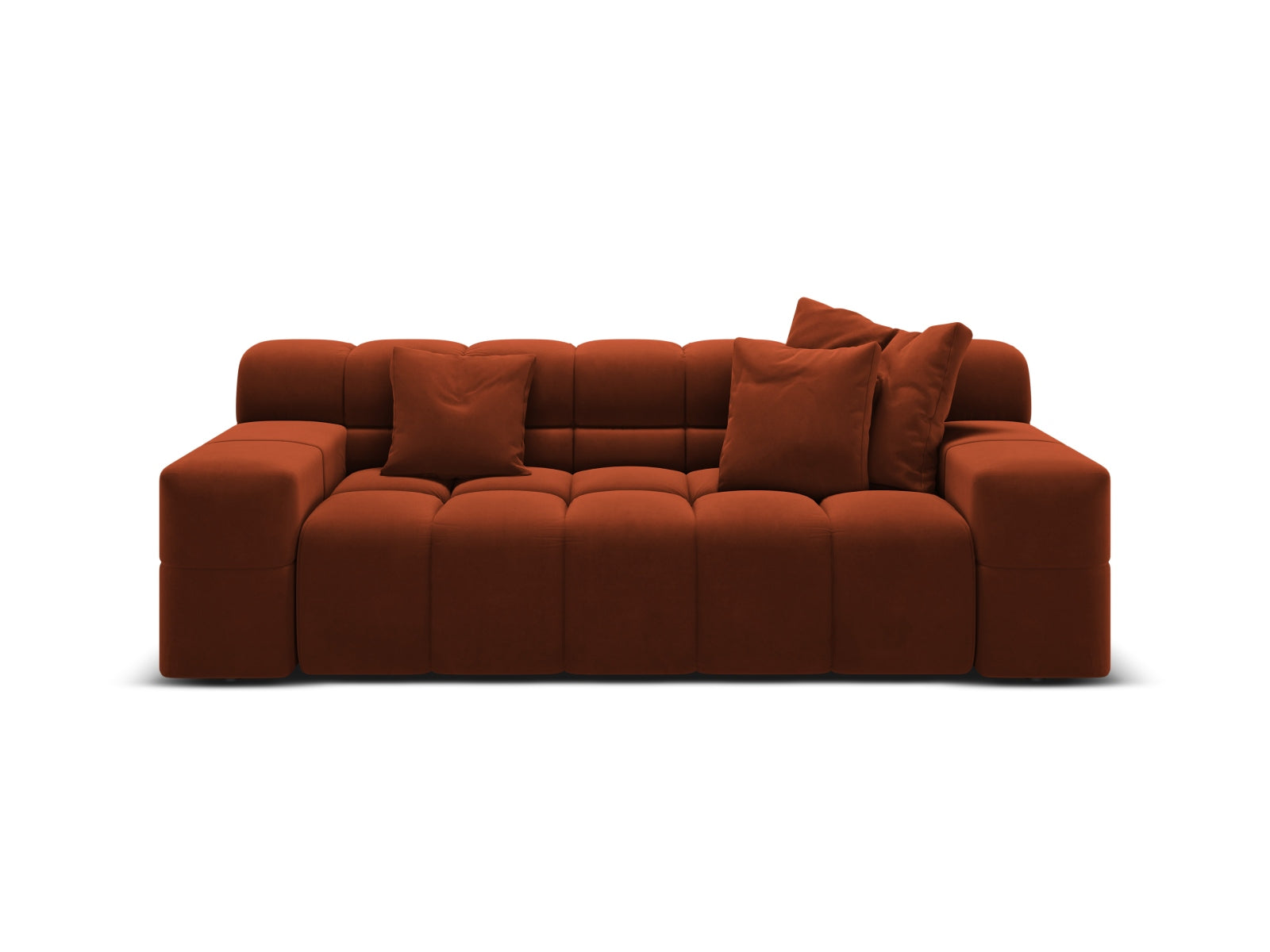 AGAVE brick-colored velvet 2-seater sofa