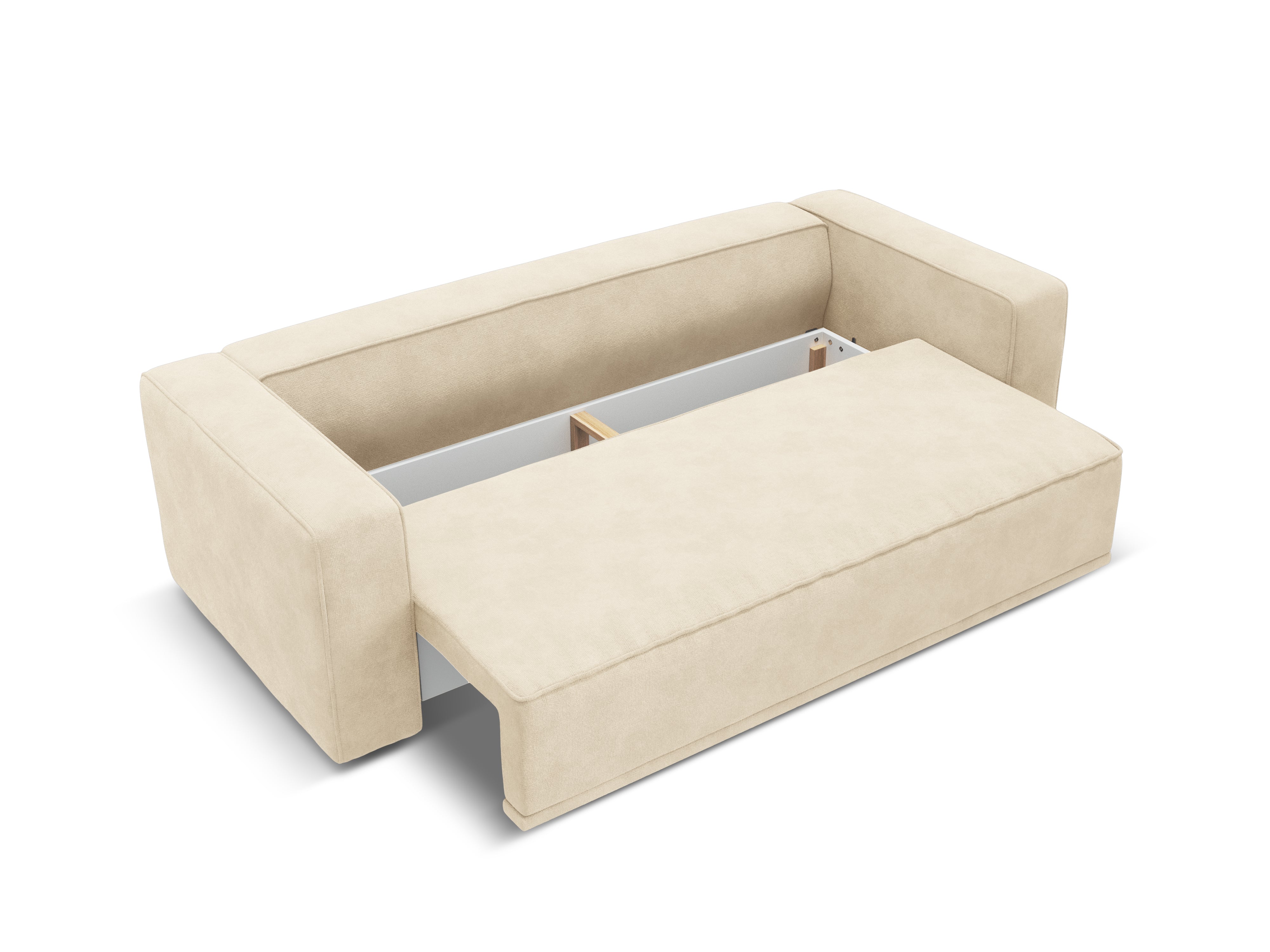 Sofa aus Samt mit Schlaf-Funktion RIBES hellbeige