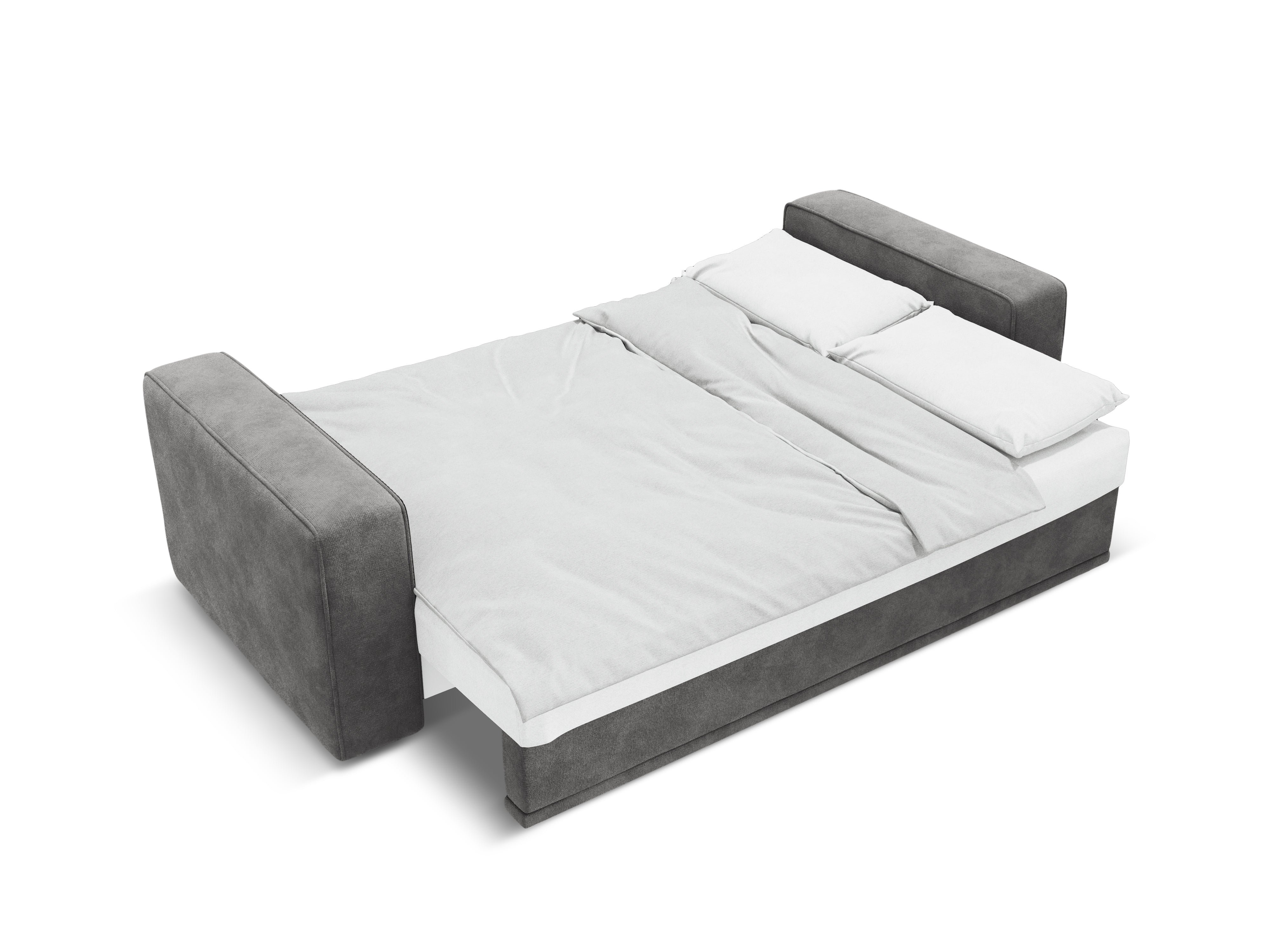 Velvet sofa with sleeping function RIBES gray