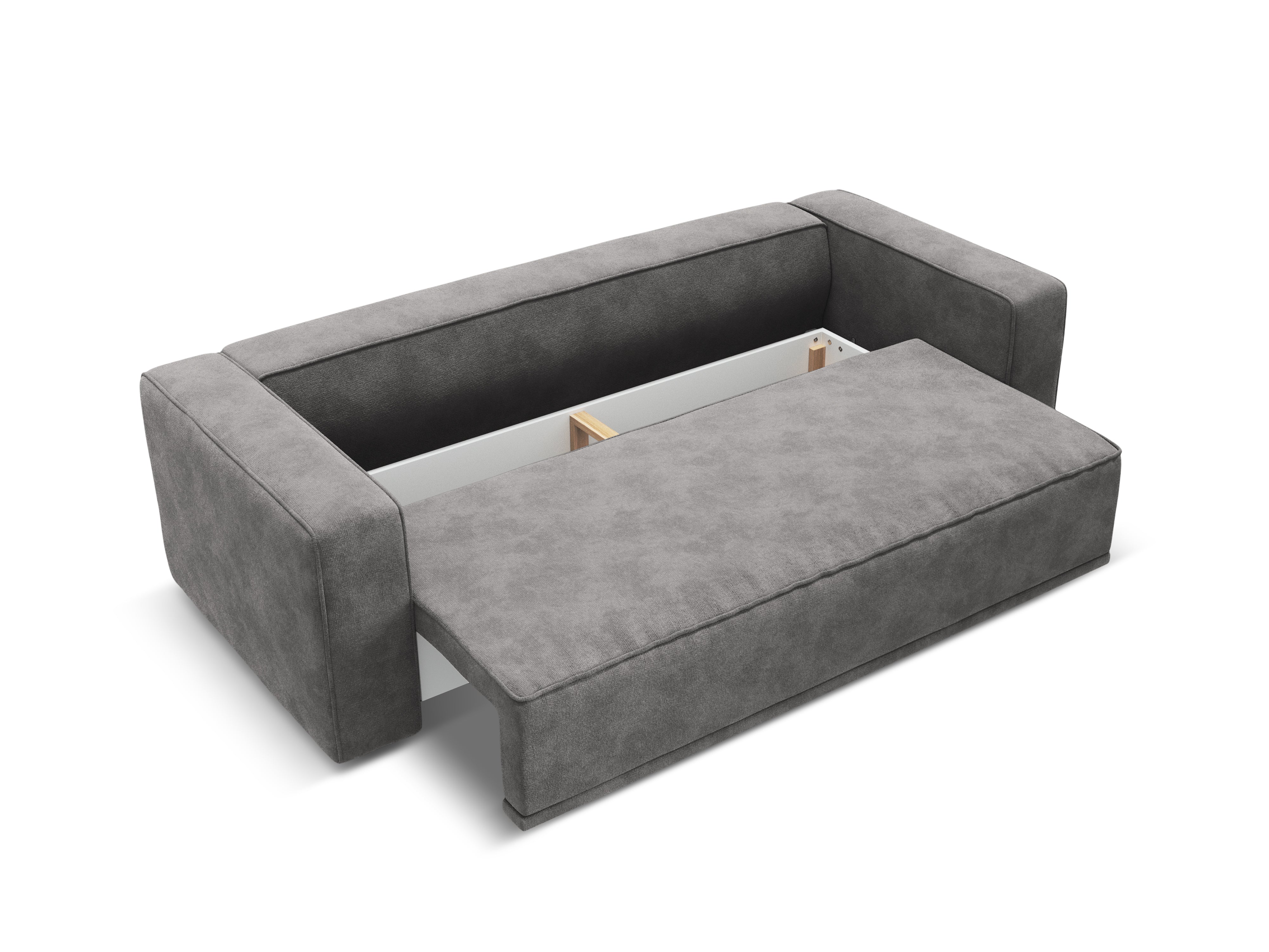 Velvet sofa with sleeping function RIBES gray