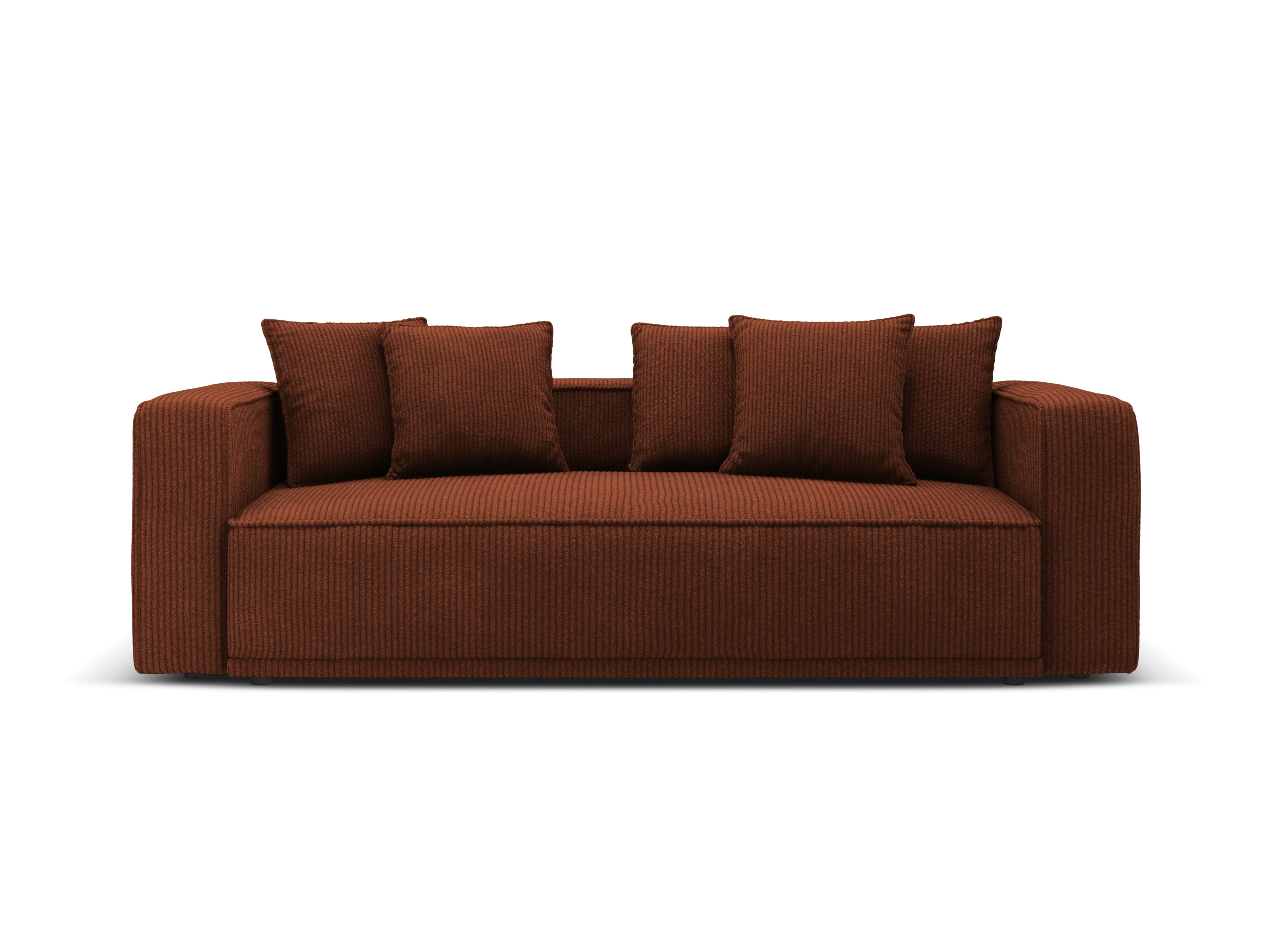 Sofa mit Schlaffunktion RIBES ziegelroter Cord