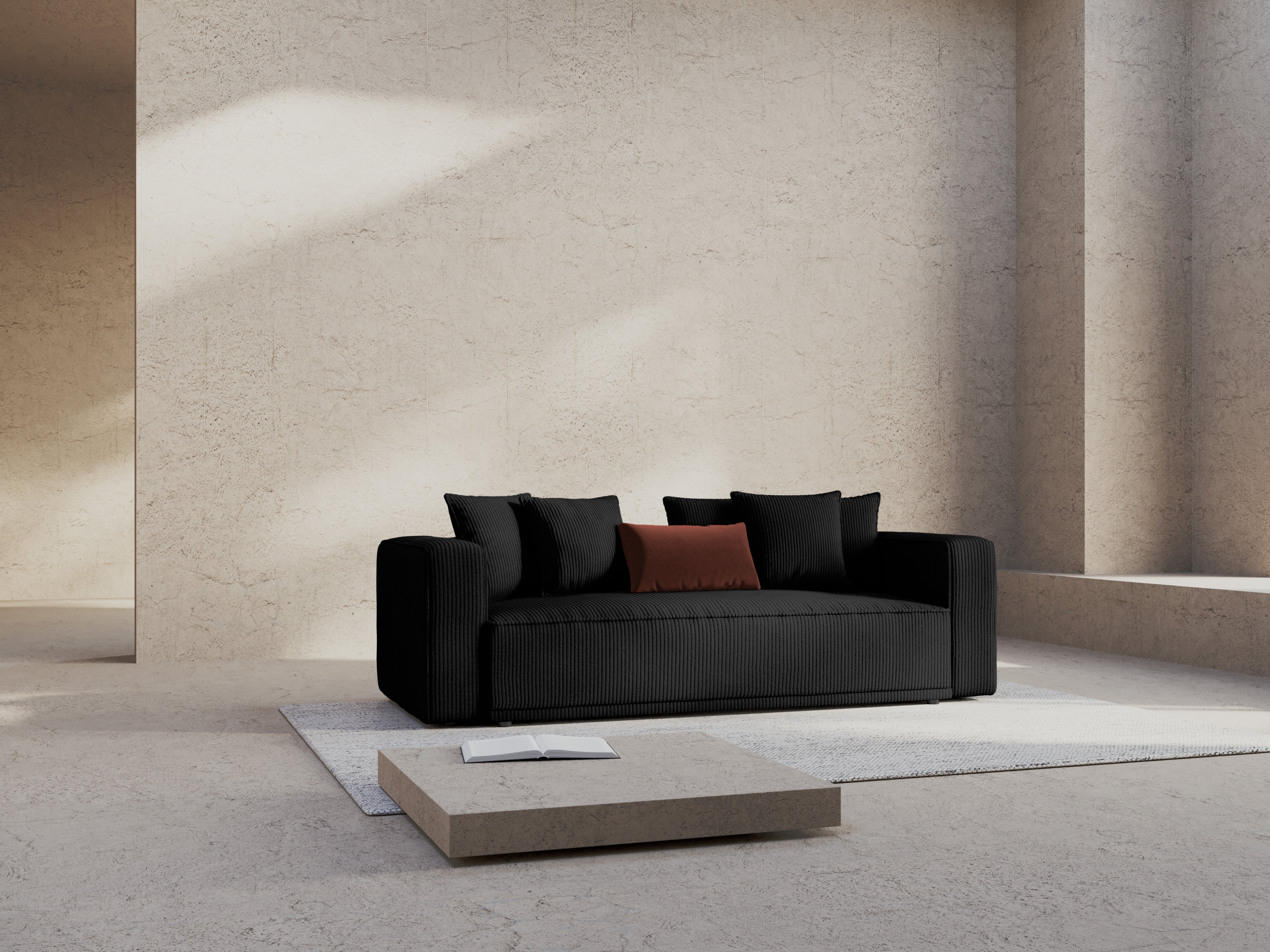 Sofa mit Schlaf-Funktion RIBES schwarzes Cord