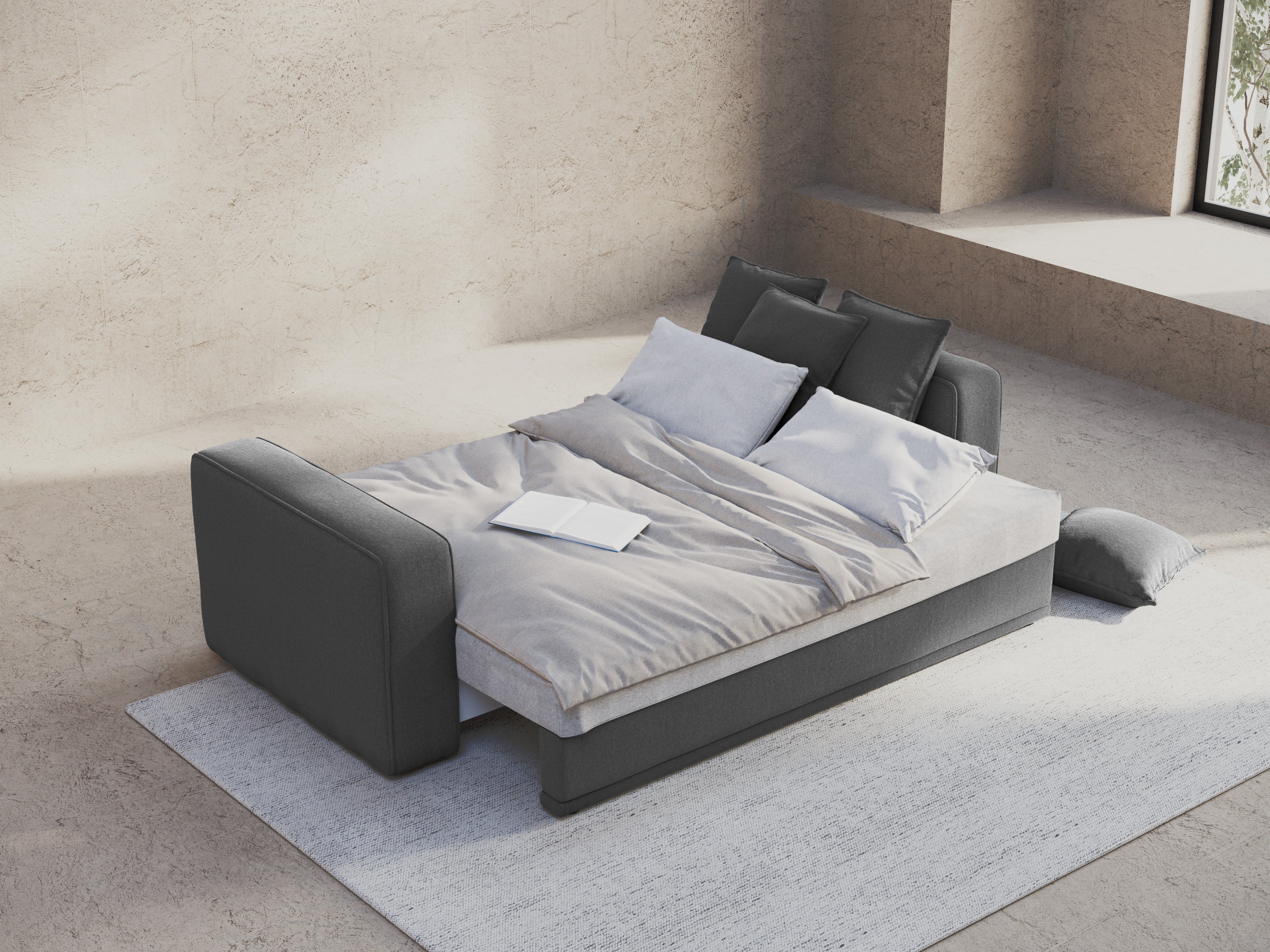 Sofa mit Schlaffunktion RIBES graues Chenille