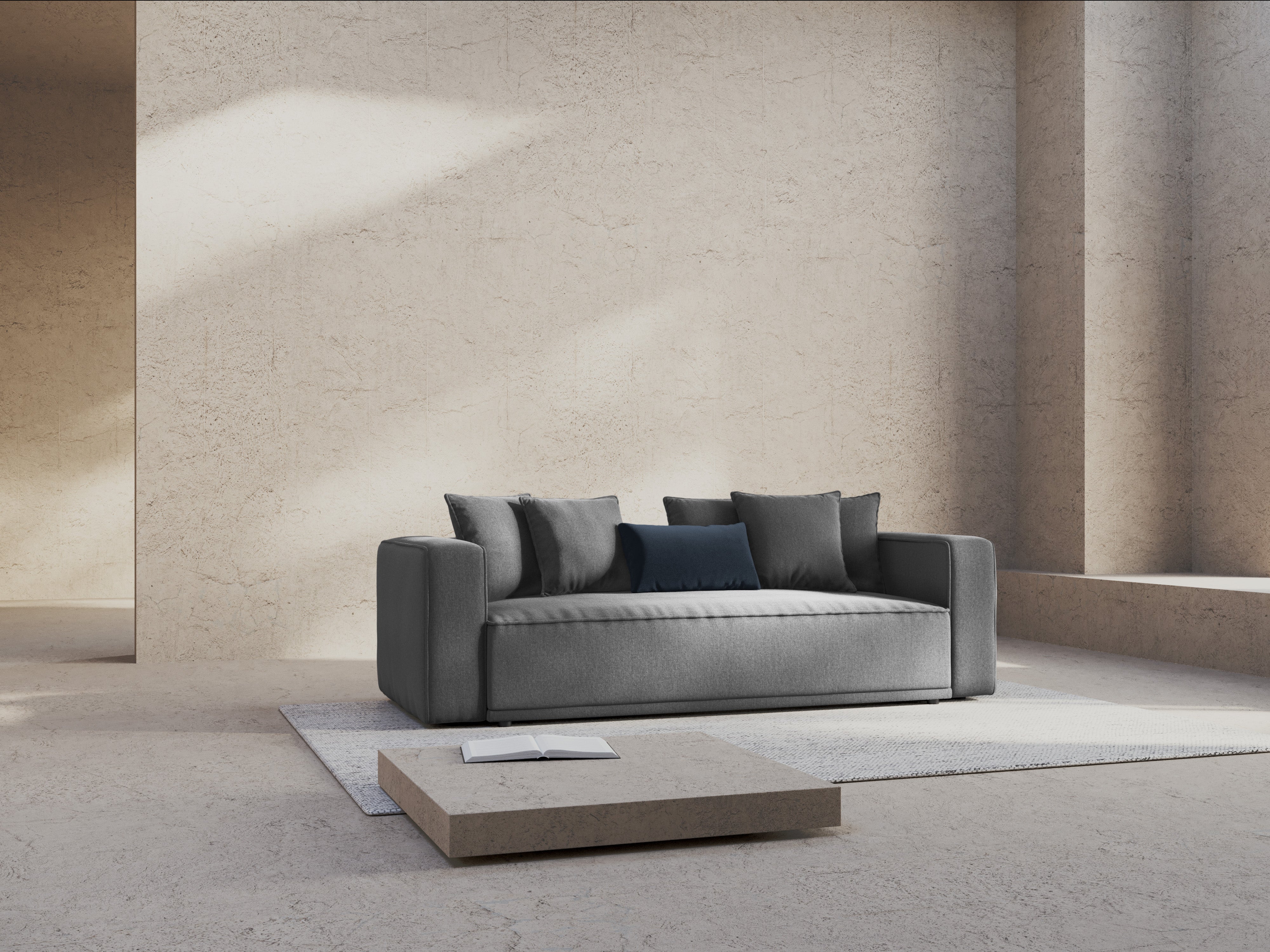 Sofa mit Schlaffunktion RIBES graues Chenille