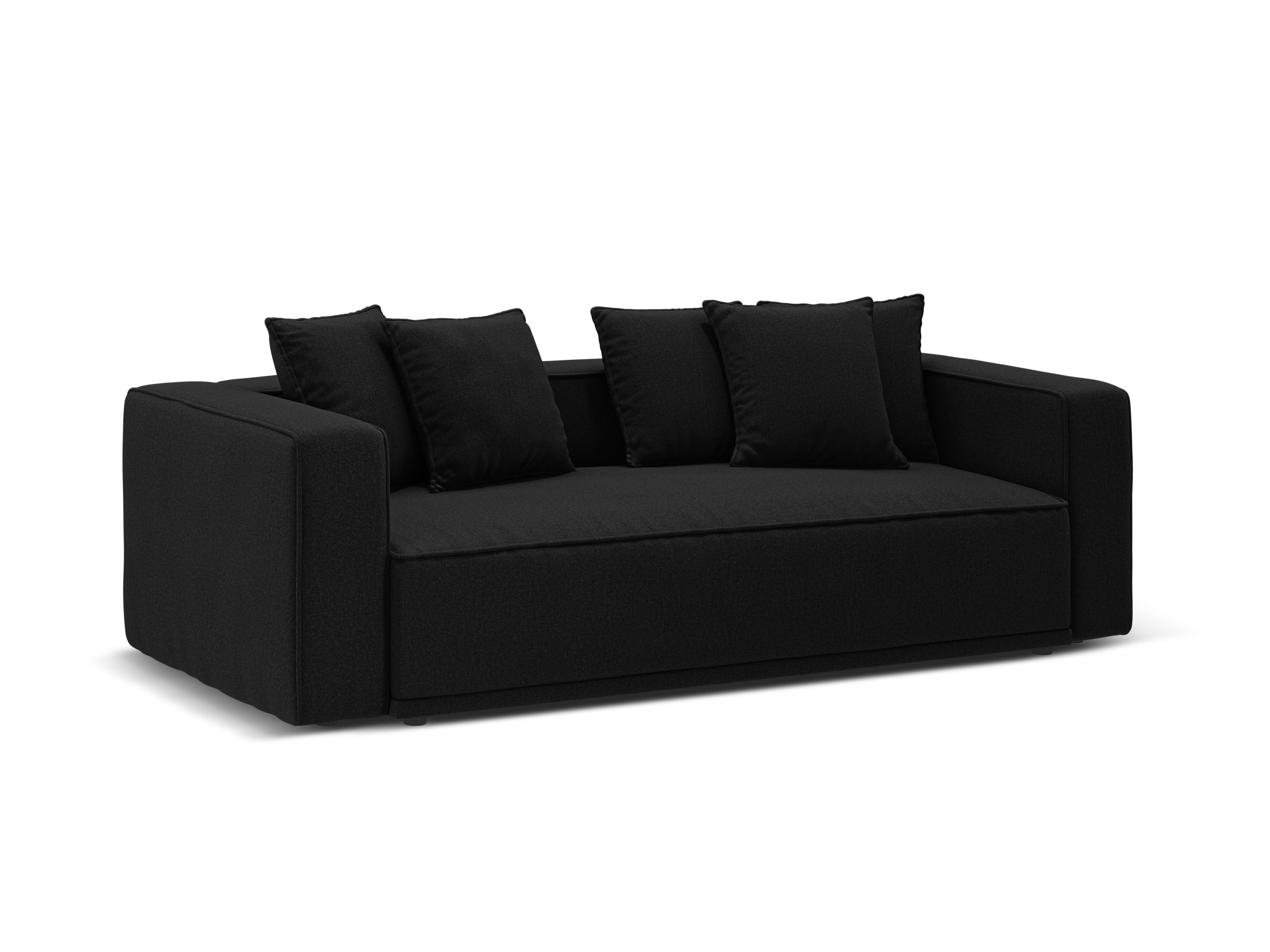 RIBES Sofa with Sleeping Function Black Chenille