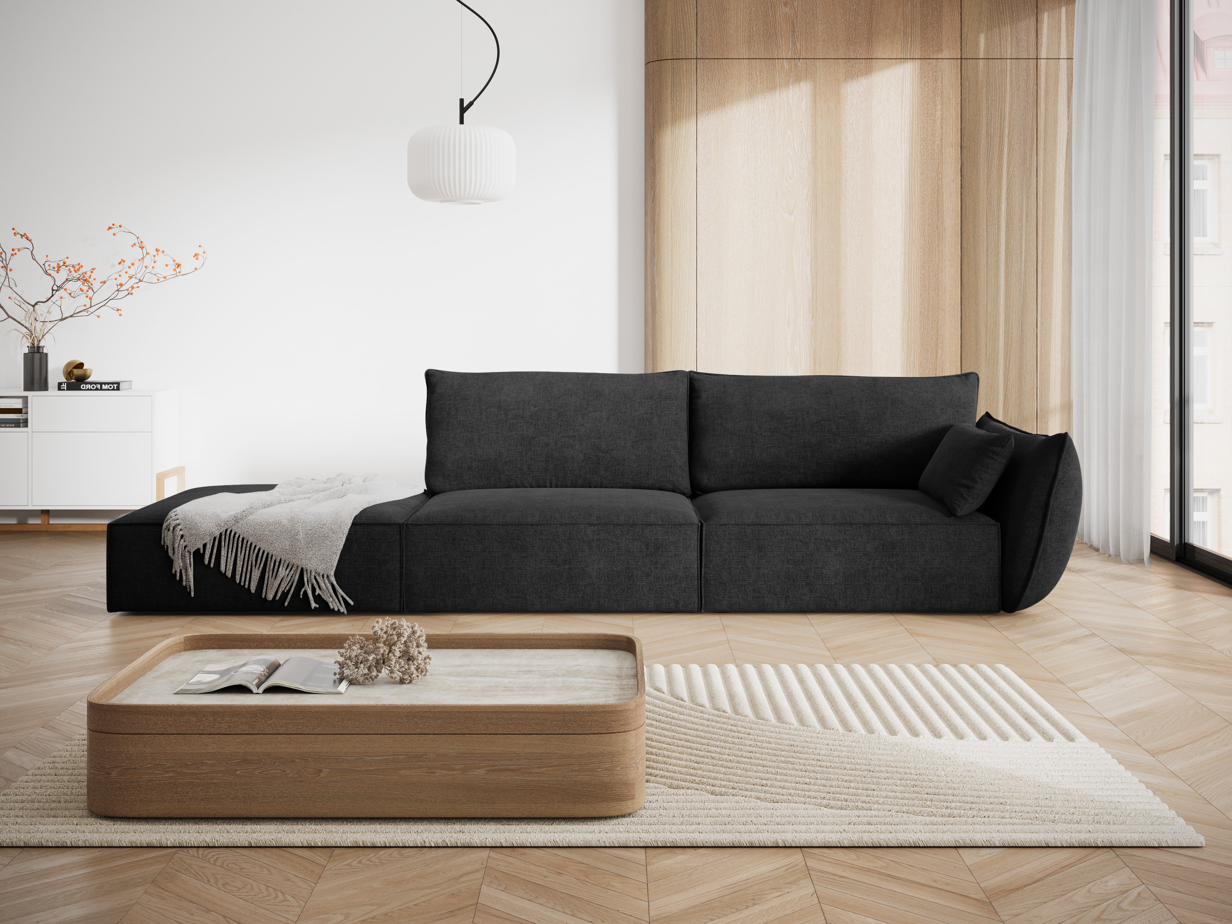 Sofa im Szenilowa -Stoff links -offen geöffnet Vanda Czarny