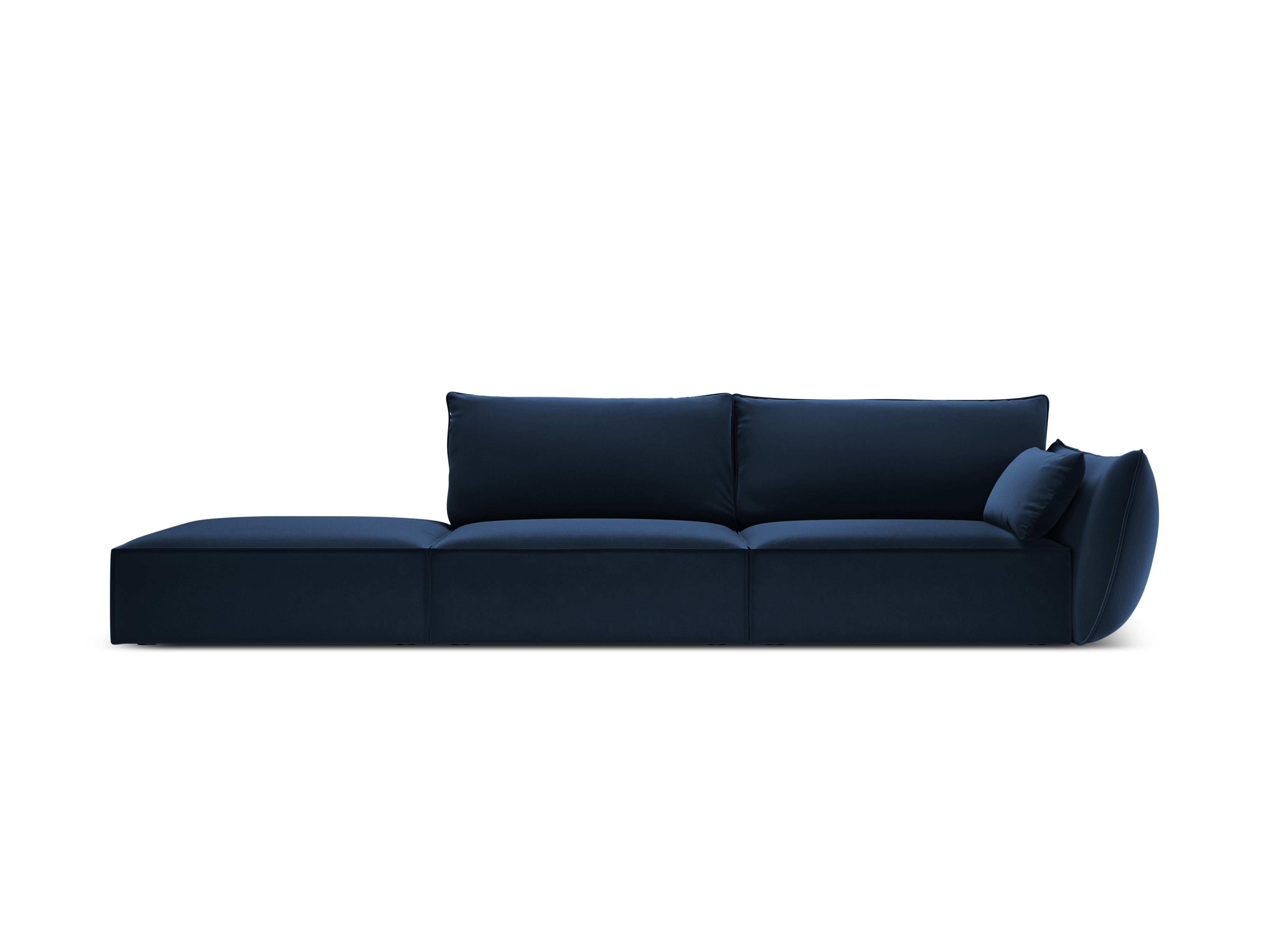 Links -Seiten -Samtsofa Open Vanda Marine Blau