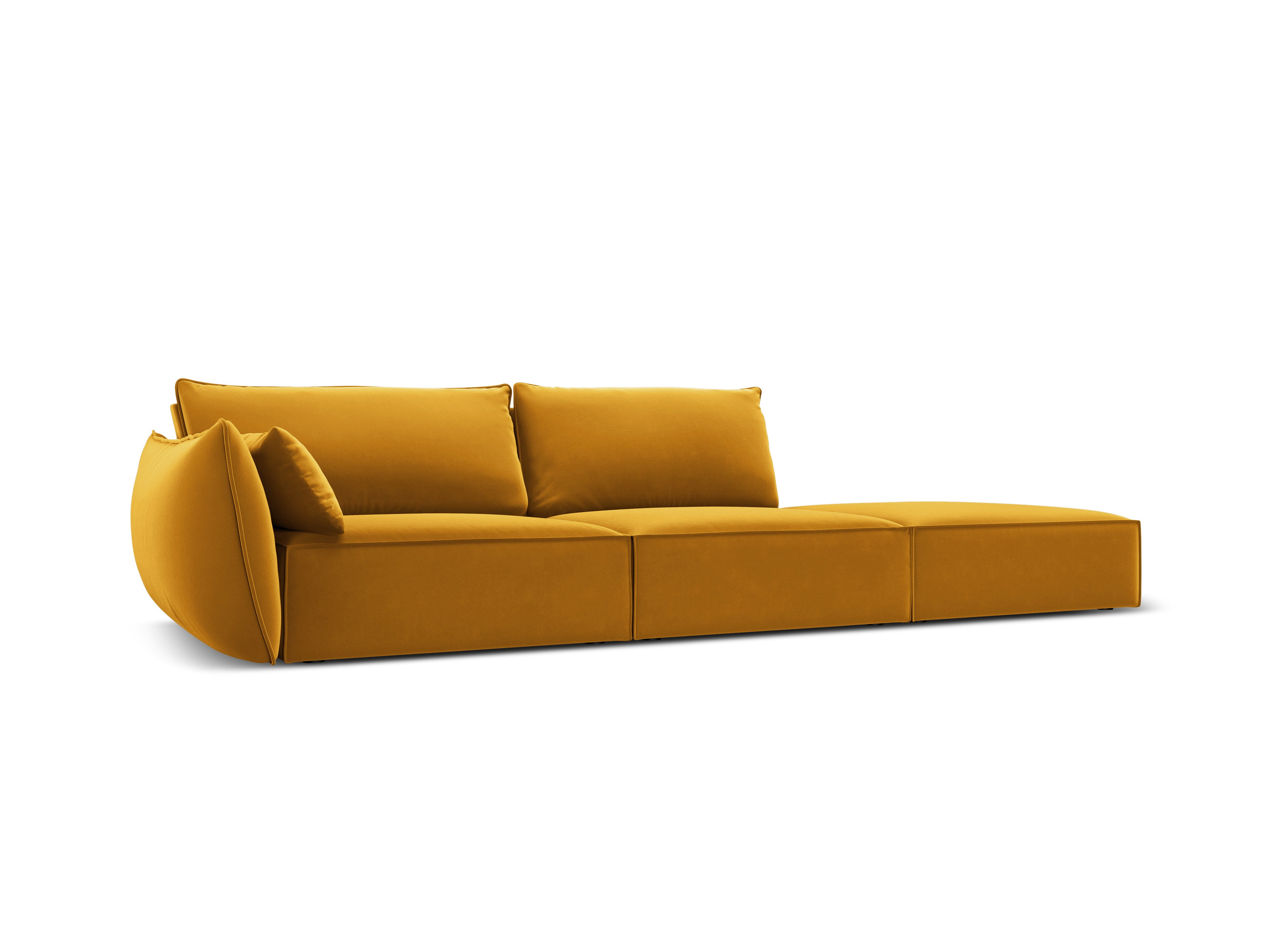 RECHTEN -SANDEL Velvet Sofa Open Senf Vanda